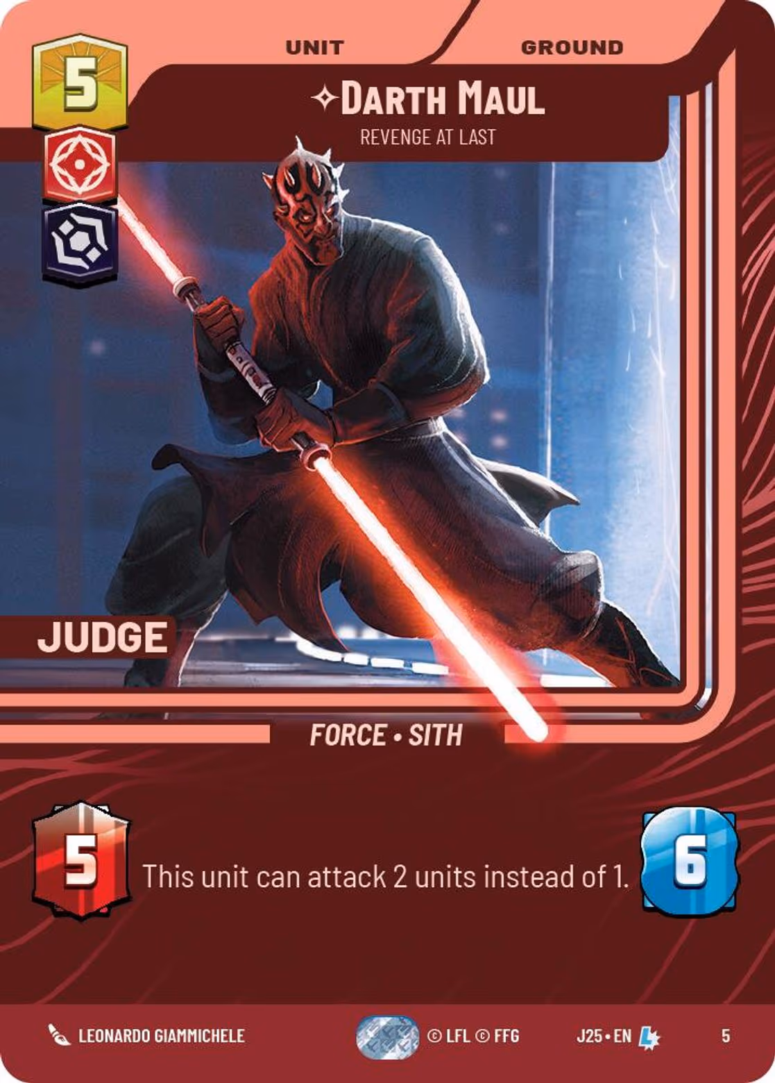 Darth Maul - Revenge At Last J25-5 Star Wars Unlimited card