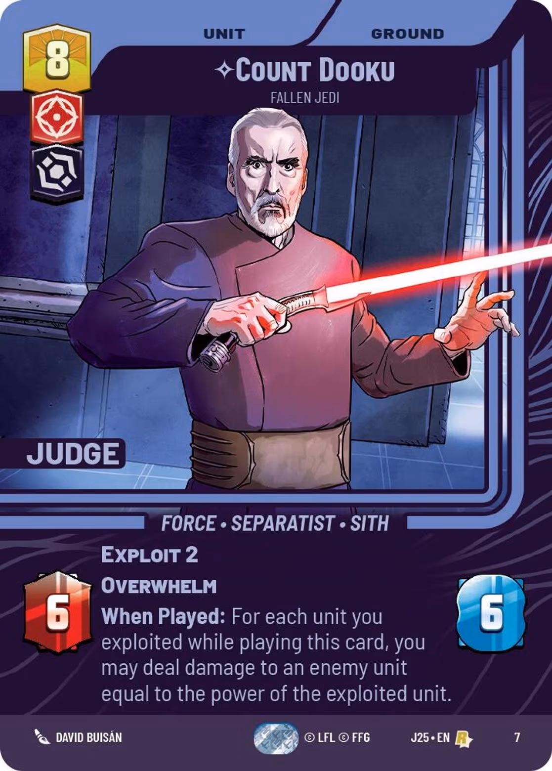 Count Dooku - Fallen Jedi J25-7 Star Wars Unlimited card