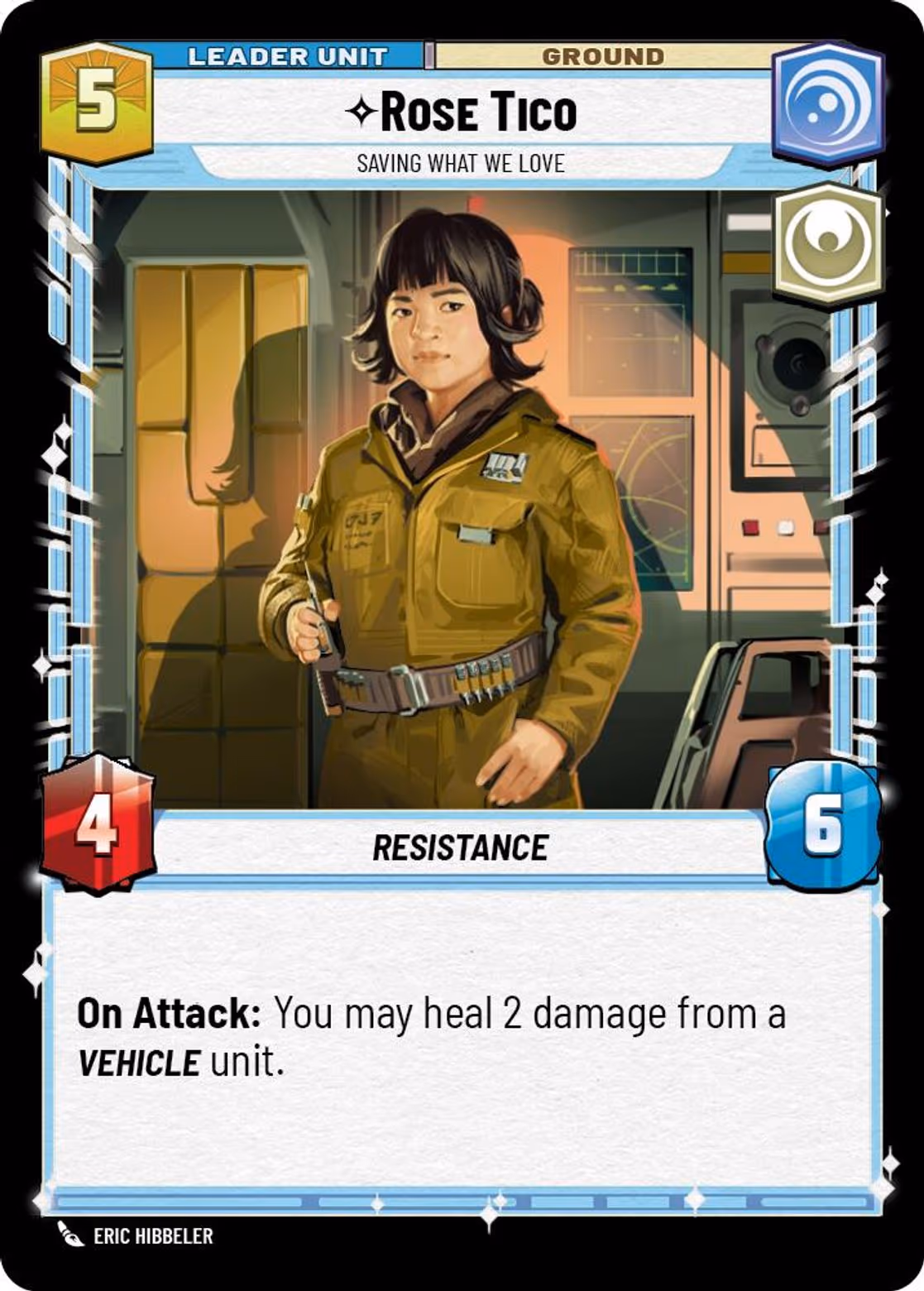 Rose Tico - Saving What We Love JTL-004 Star Wars Unlimited card (back face)