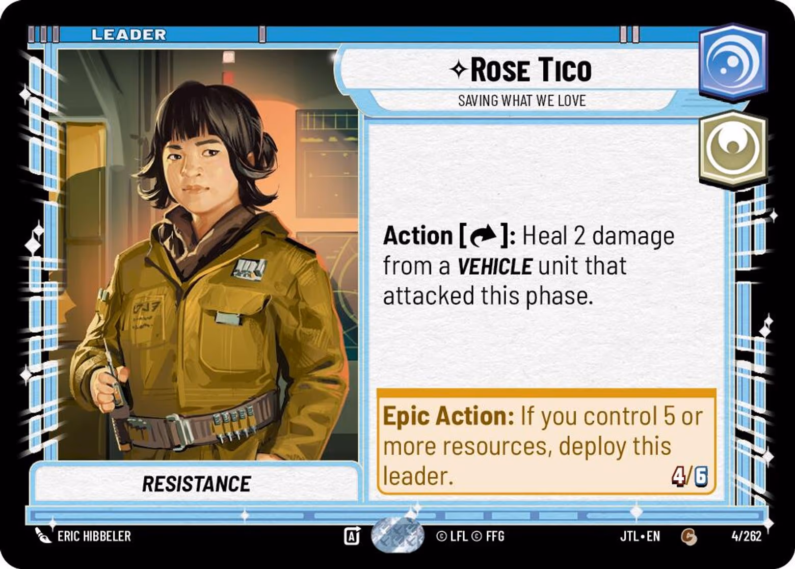 Rose Tico - Saving What We Love JTL-004 Star Wars Unlimited card
