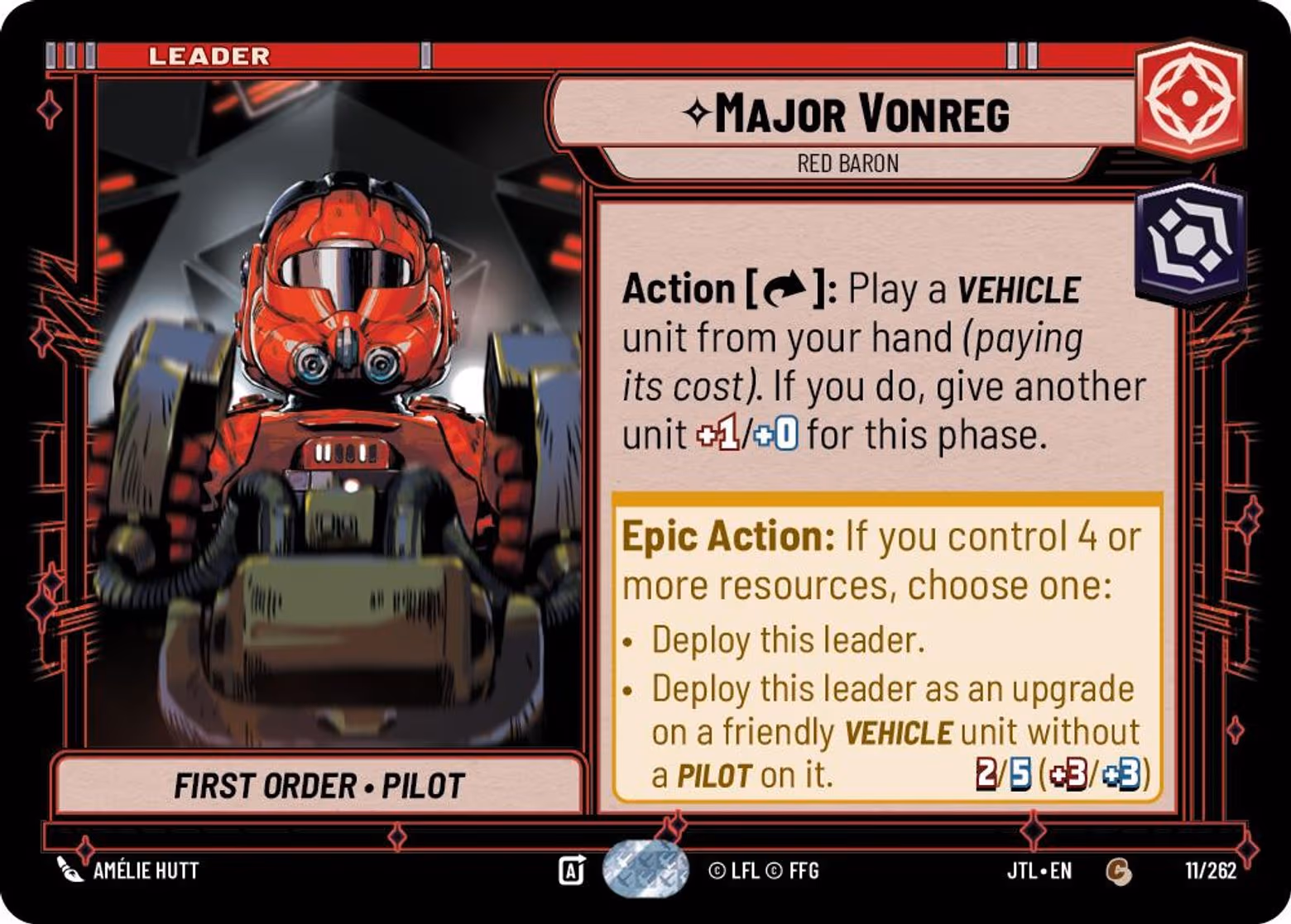 Major Vonreg - Red Baron JTL-011 Star Wars Unlimited card