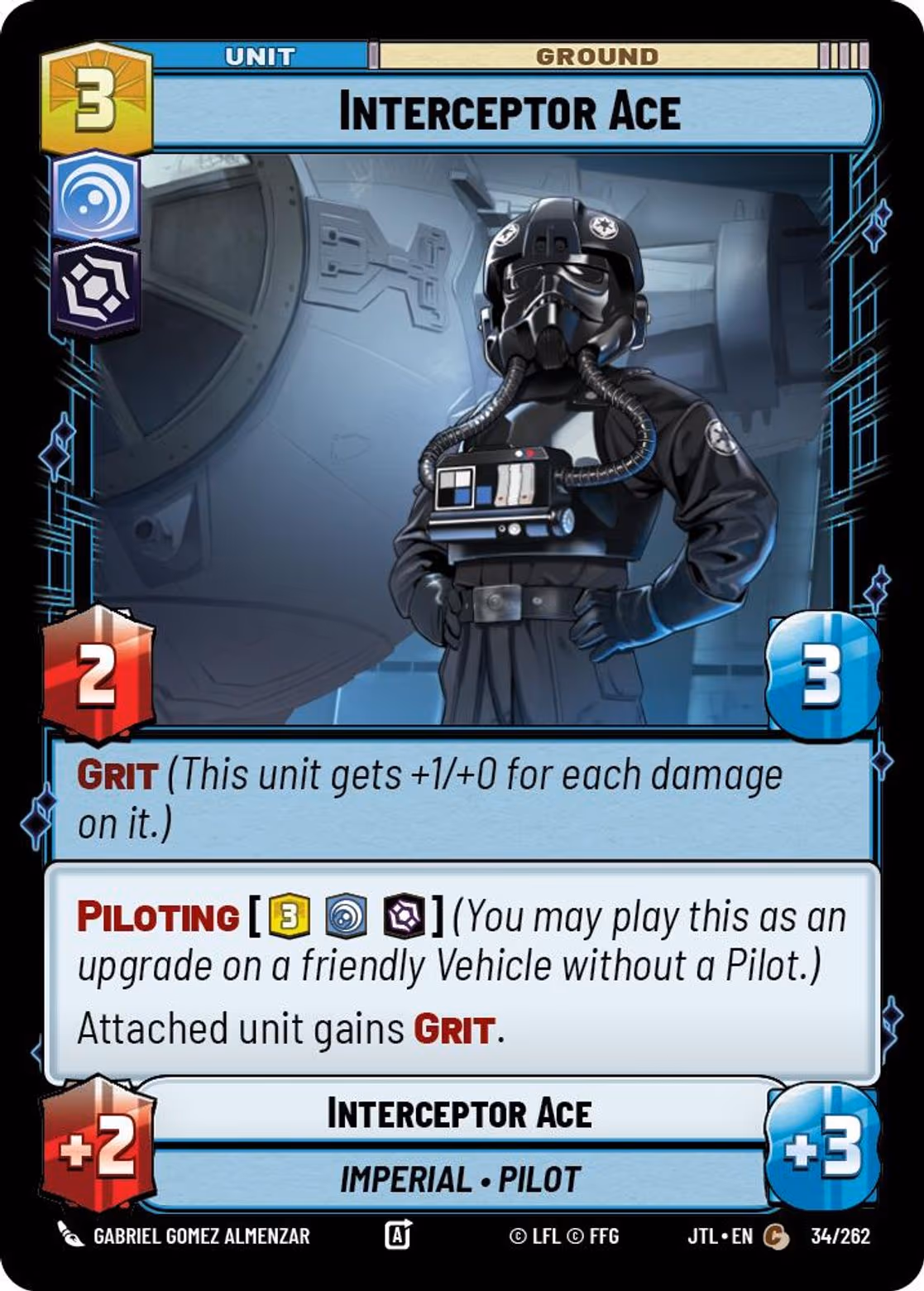 Interceptor Ace JTL-034 Star Wars Unlimited card
