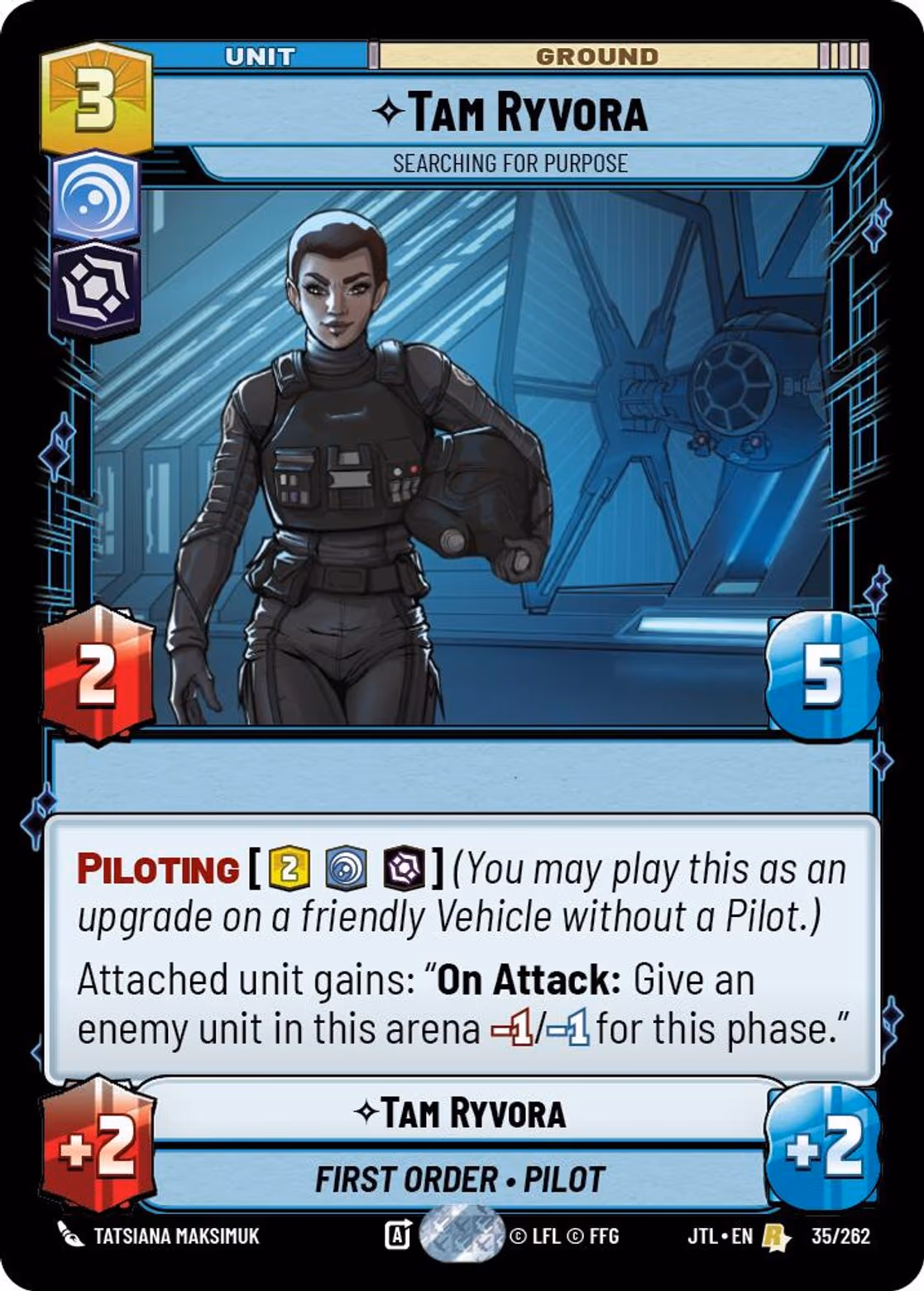 Tam Ryvora JTL-035 Star Wars Unlimited card