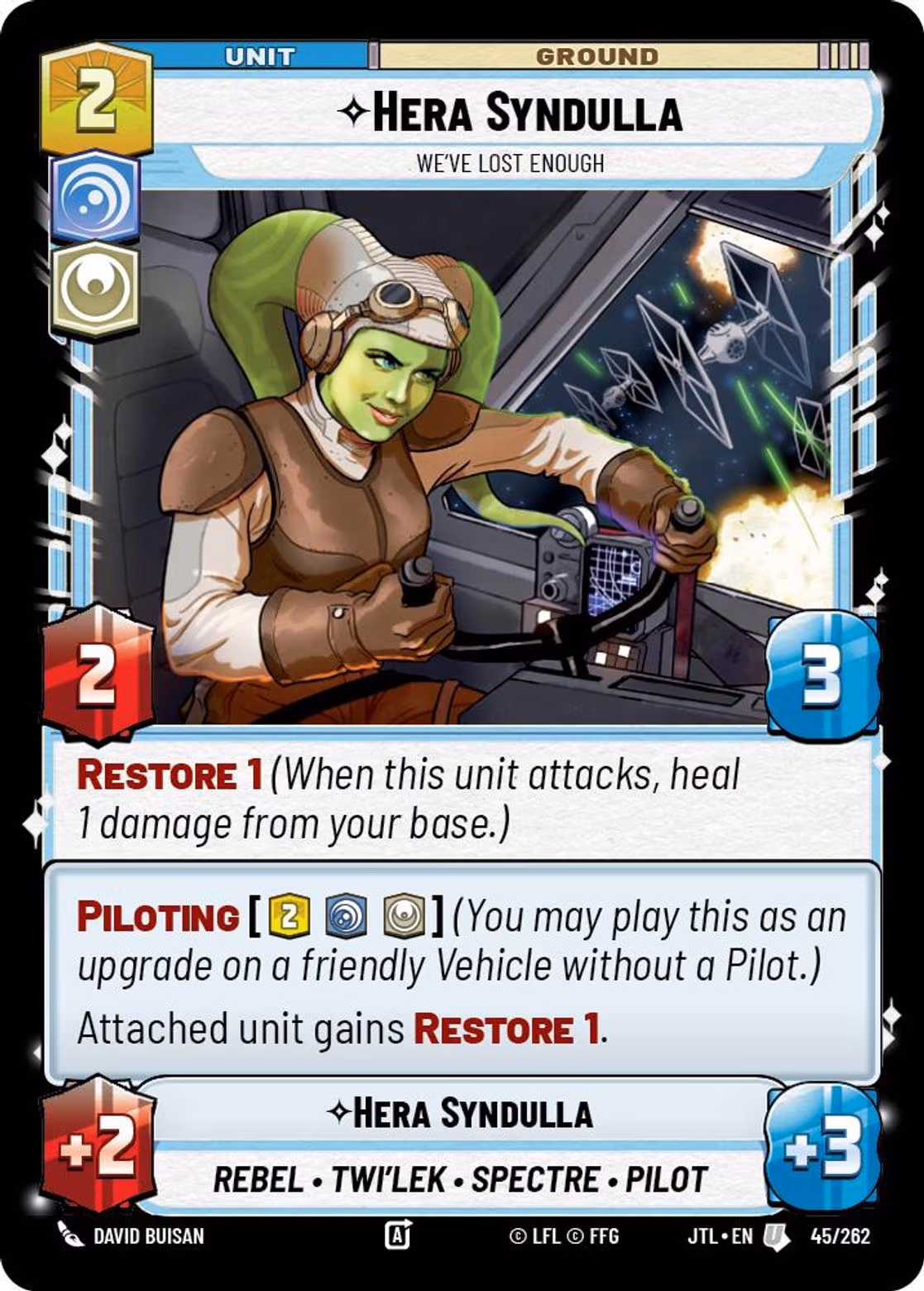 Hera Syndulla - We've Lost Enough JTL-045 Star Wars Unlimited card