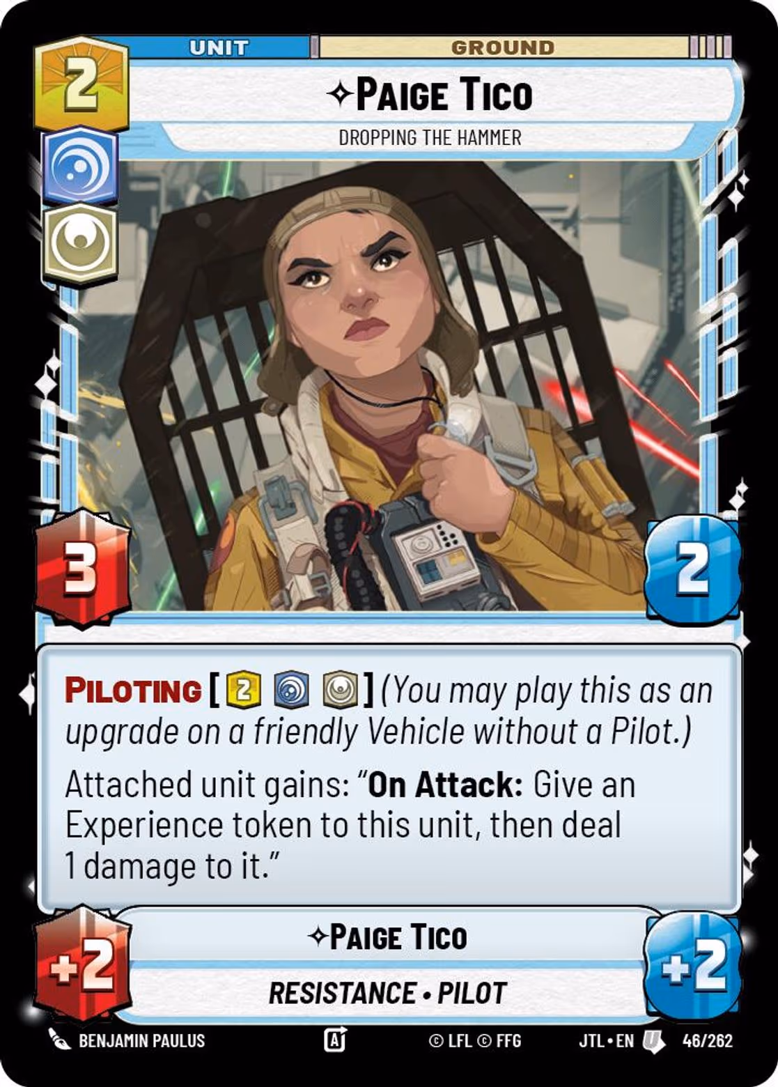Paige Tico - Dropping the Hammer JTL-046 Star Wars Unlimited card