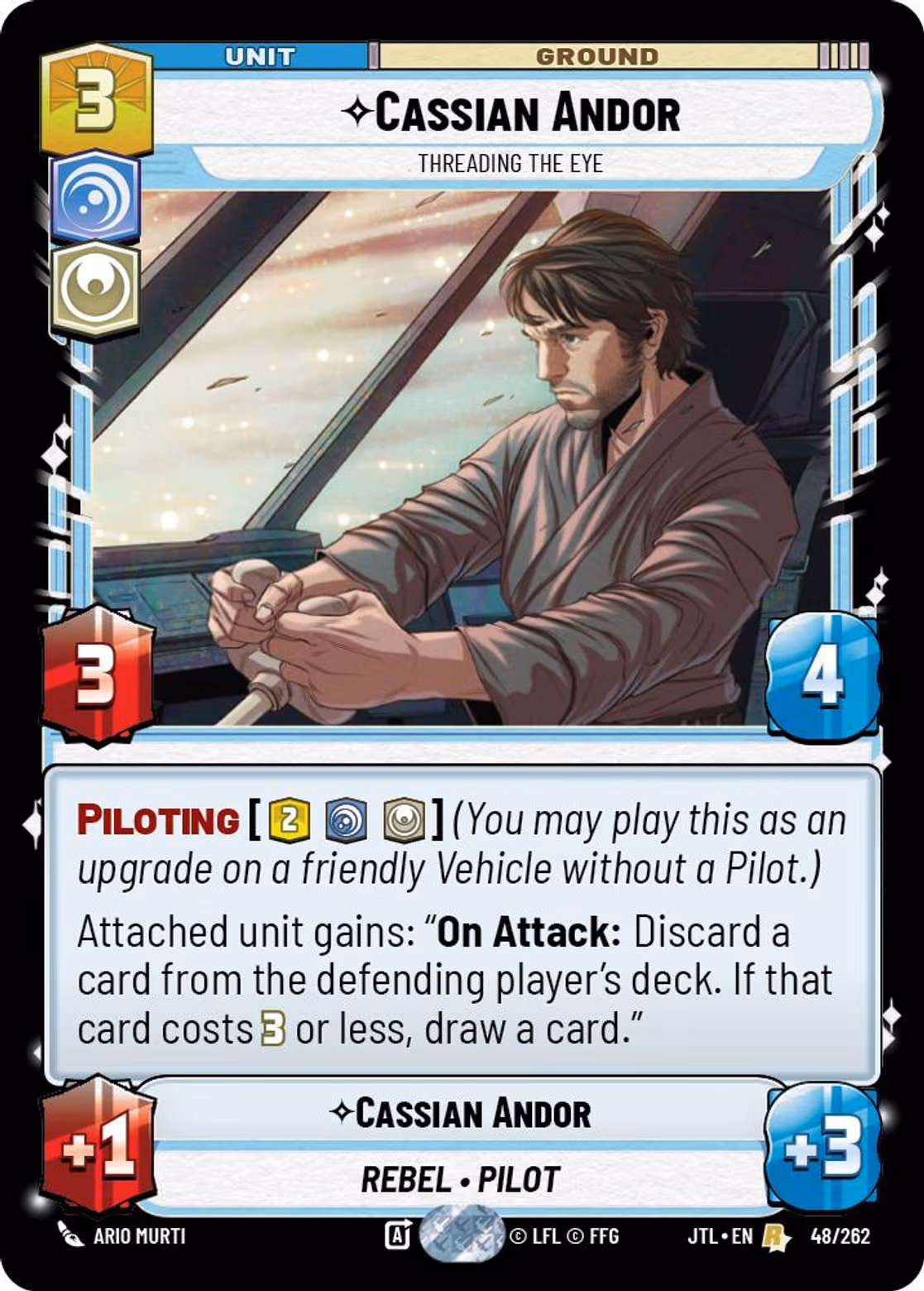 Cassian Andor - Threading the Eye JTL-048 Star Wars Unlimited card