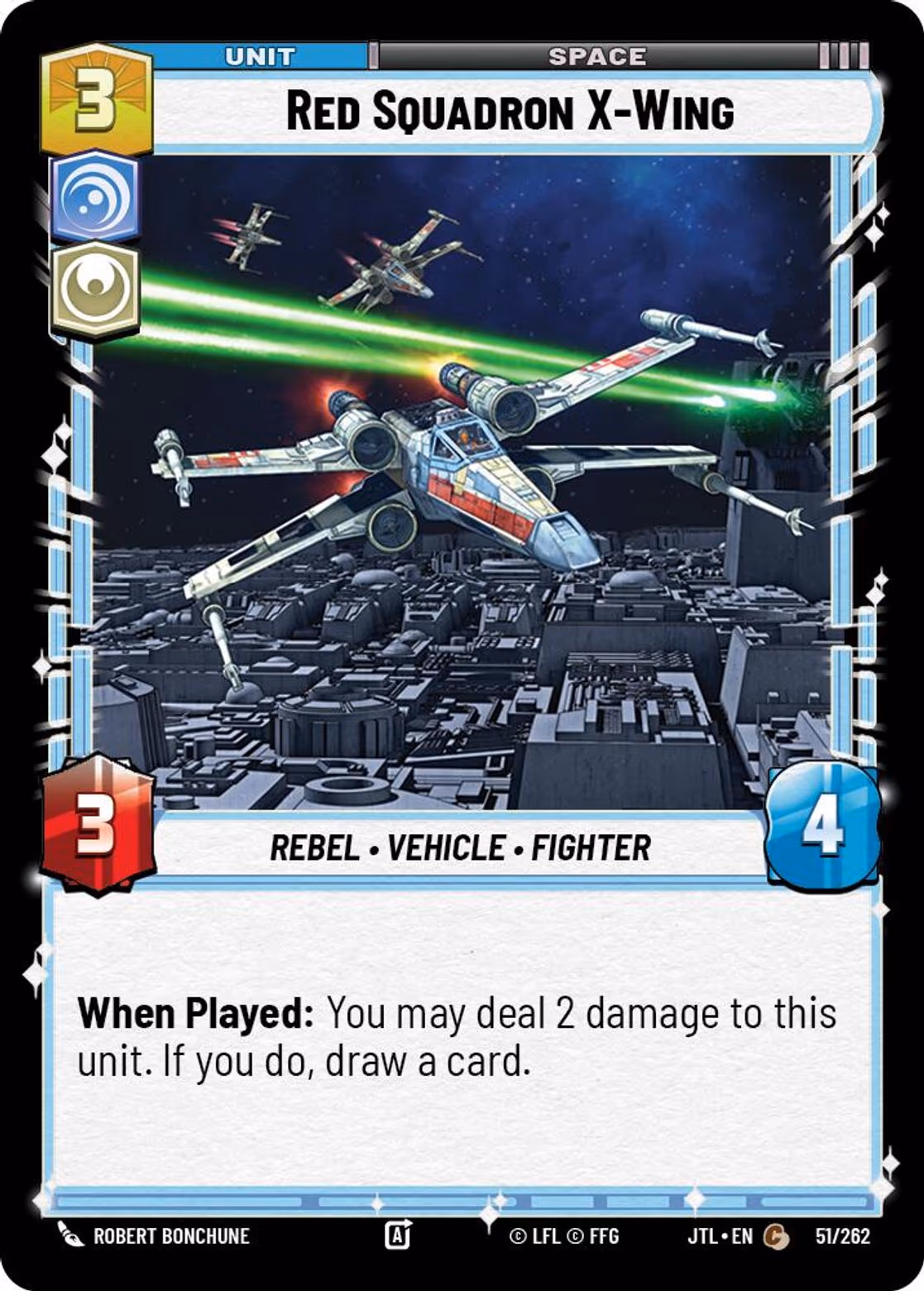 Red Squadron X-Wing JTL-051 Star Wars Unlimited card
