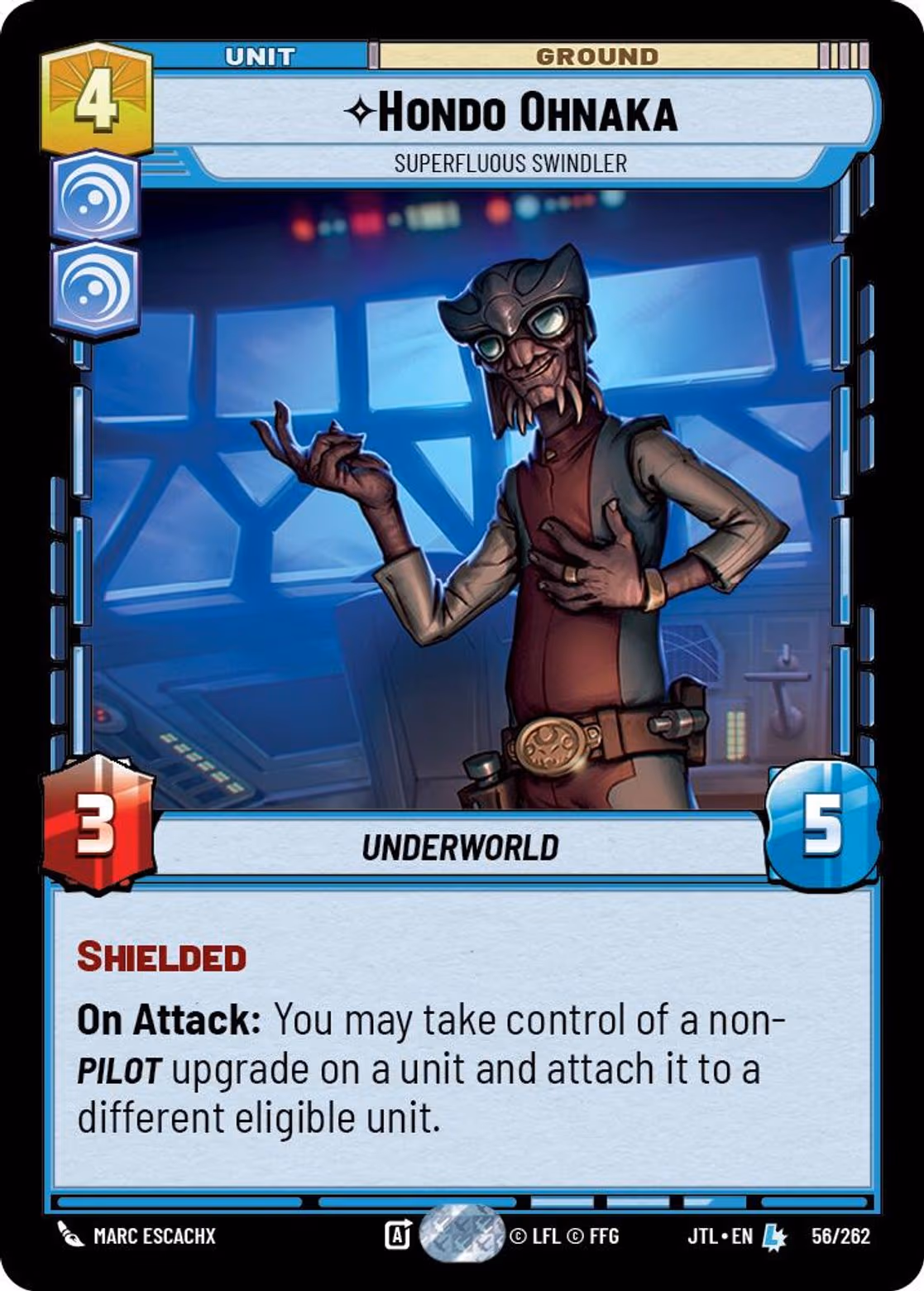 Hondo Ohnaka - Superfluous Swindler JTL-056 Star Wars Unlimited card