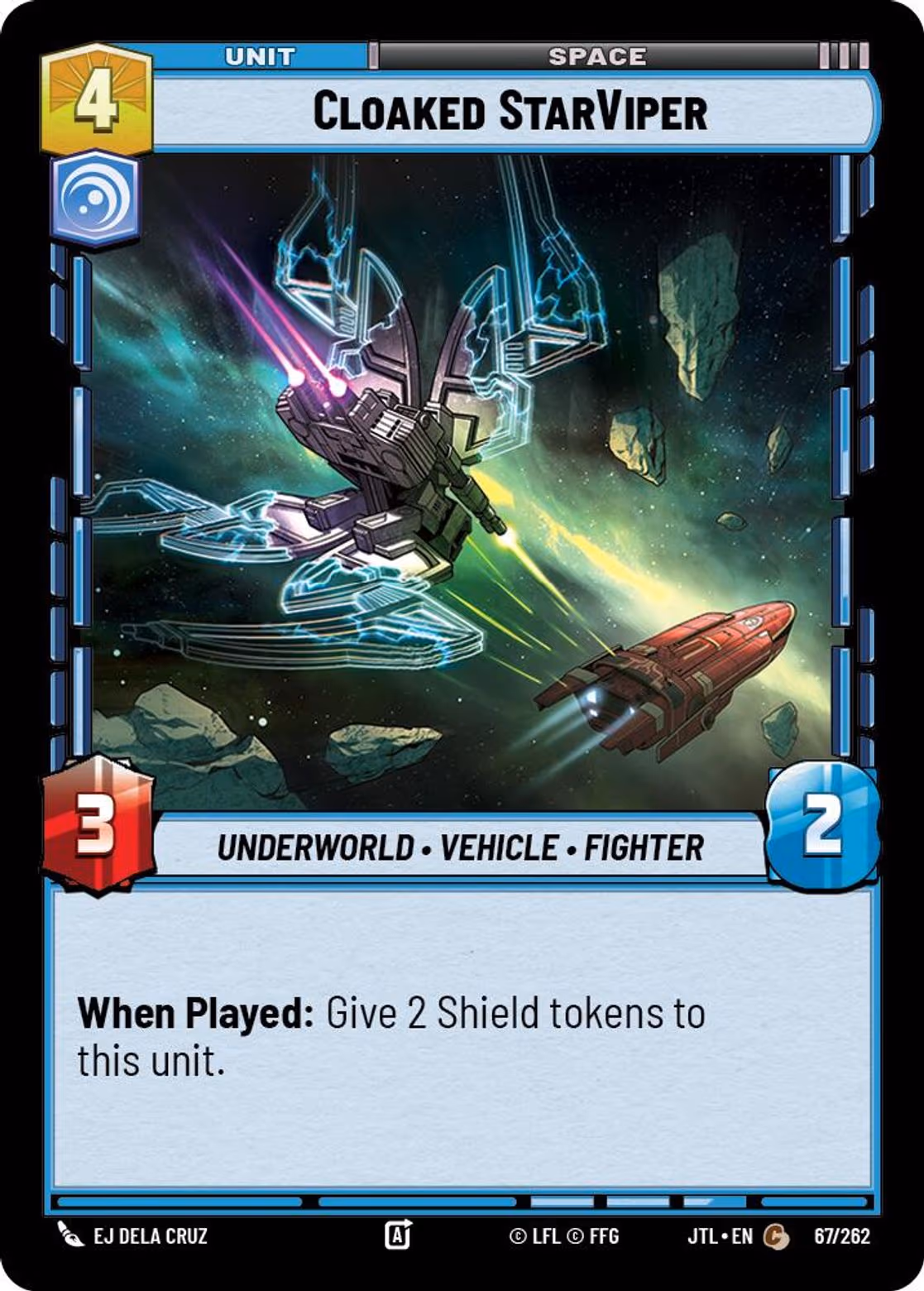 Cloaked StarViper JTL-067 Star Wars Unlimited card