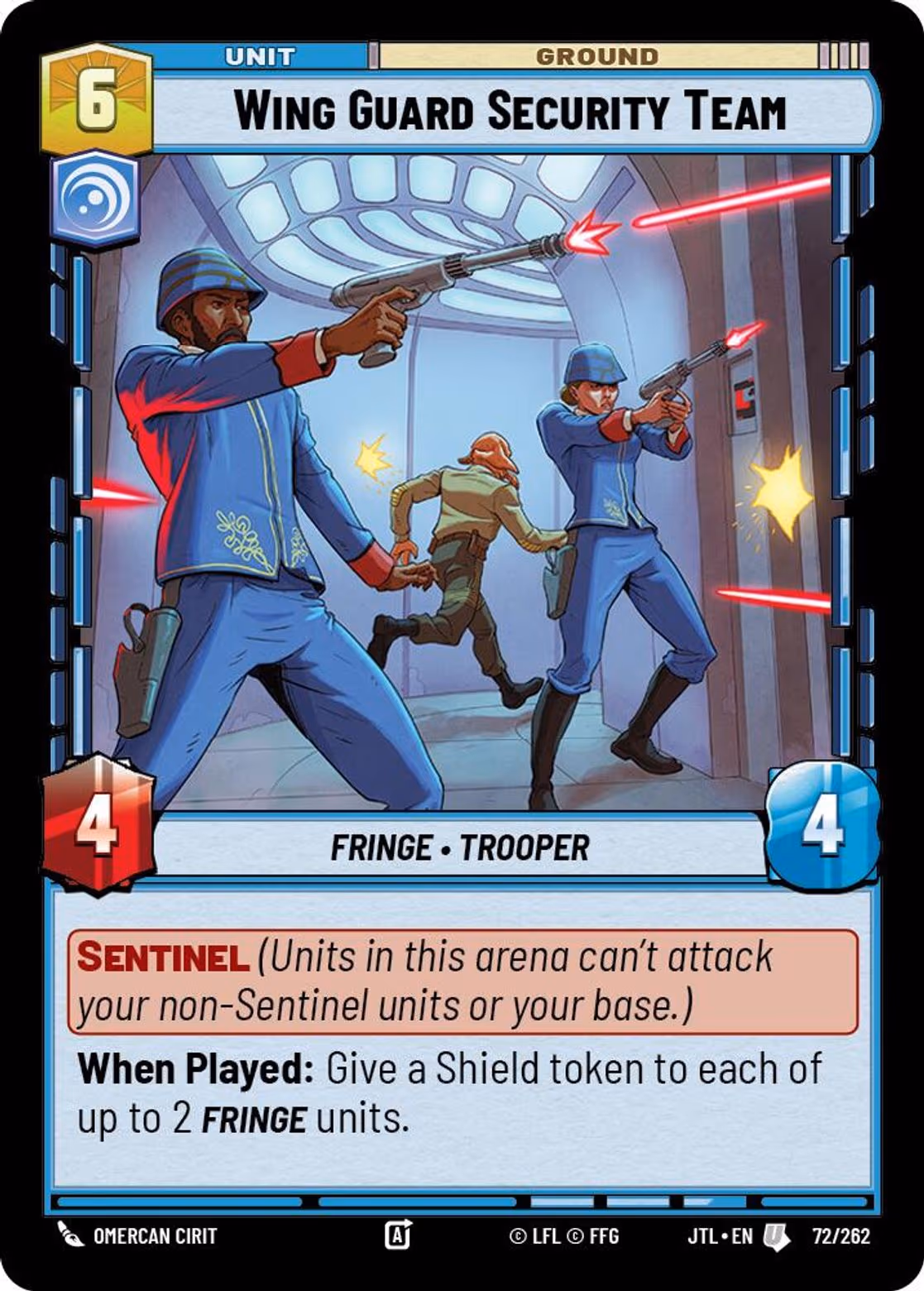 Wing Guard Security Team JTL-072 Star Wars Unlimited card