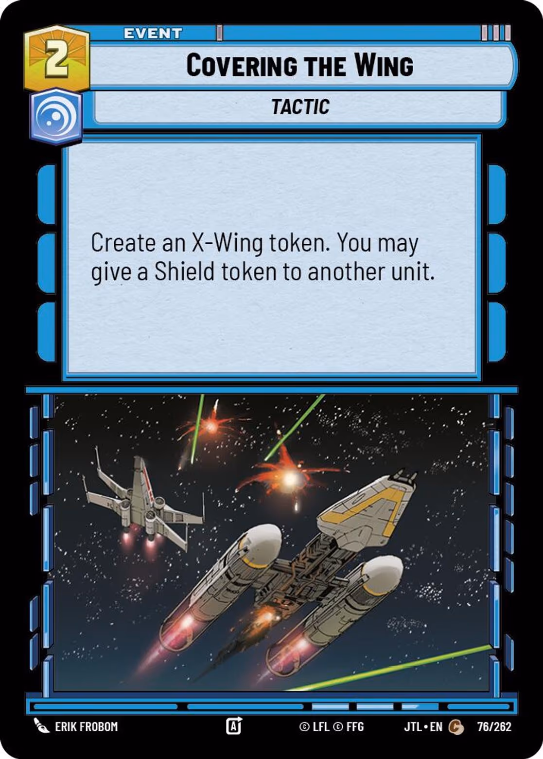 Covering the Wing JTL-076 Star Wars Unlimited card