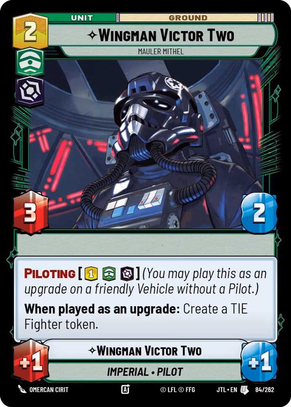 Wingman Victor Two - Mauler Mithel JTL-084 Star Wars Unlimited card