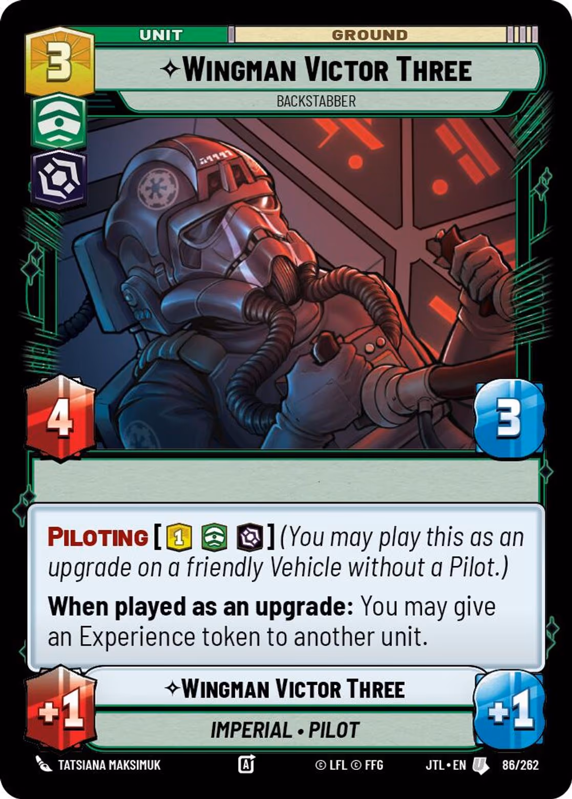 Wingman Victor Three - Backstabber JTL-086 Star Wars Unlimited card