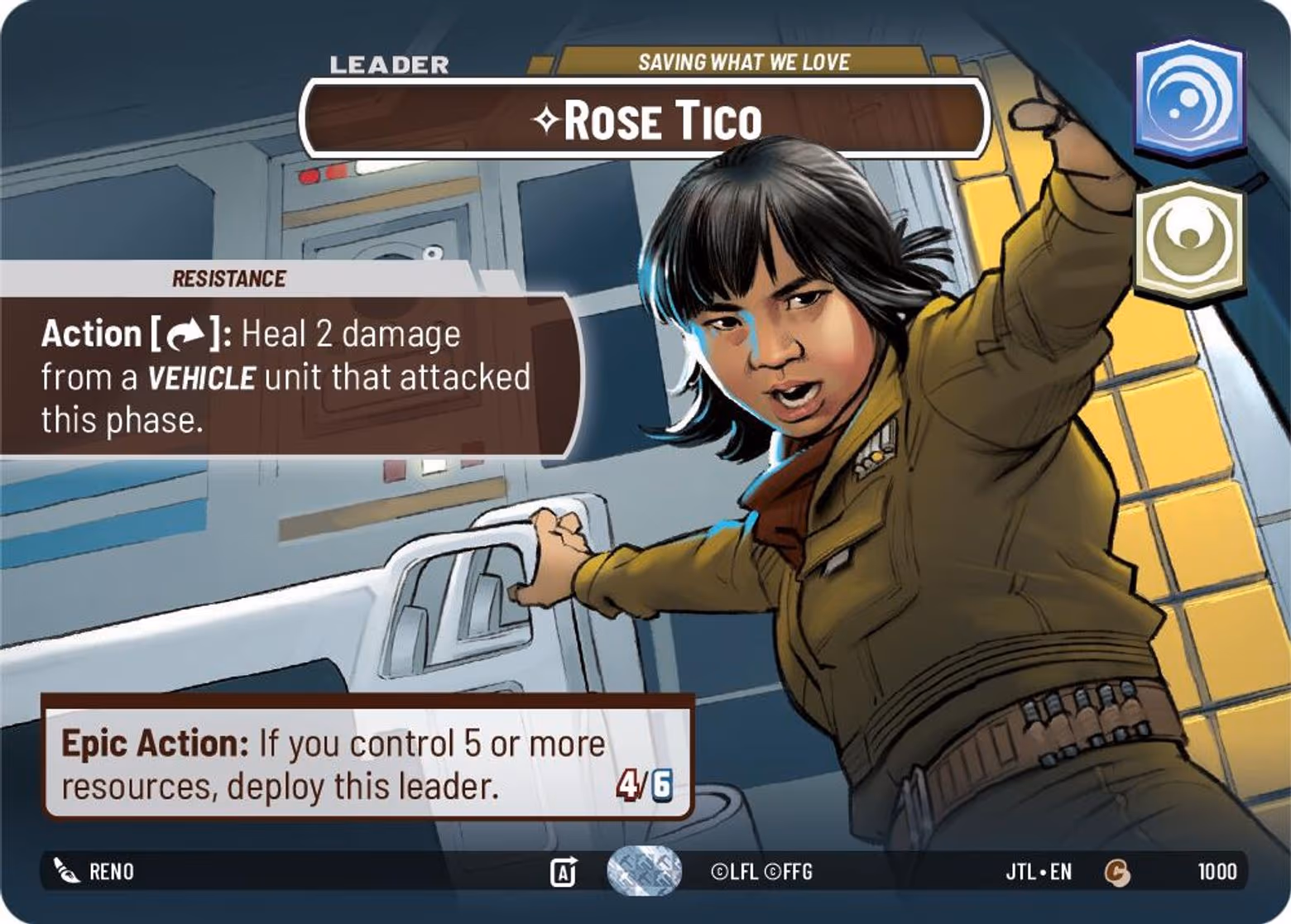 Rose Tico - Saving What We Love JTL-1000 Showcase Star Wars Unlimited card