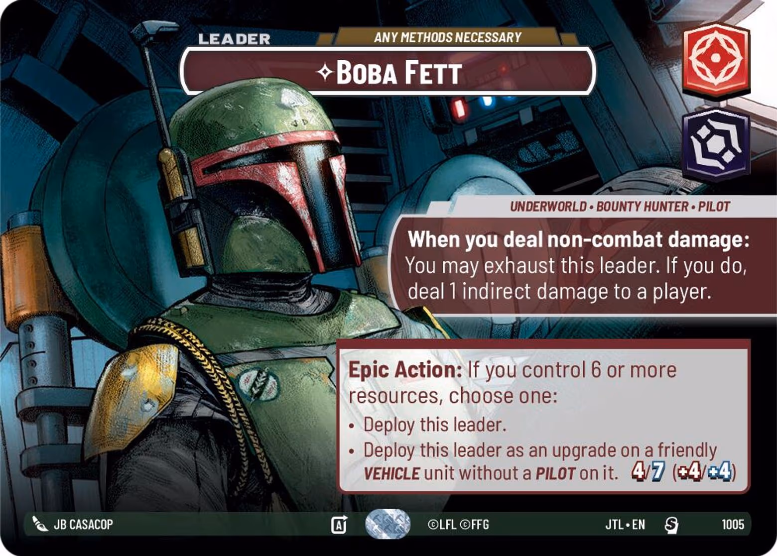 Boba Fett - Any Methods Necessary JTL-1005 Showcase Star Wars Unlimited card