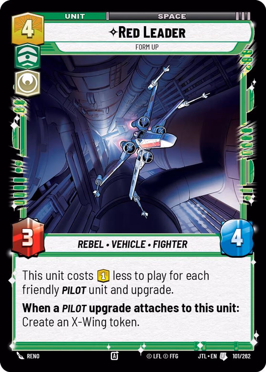 Red Leader - Form Up JTL-101 Star Wars Unlimited card