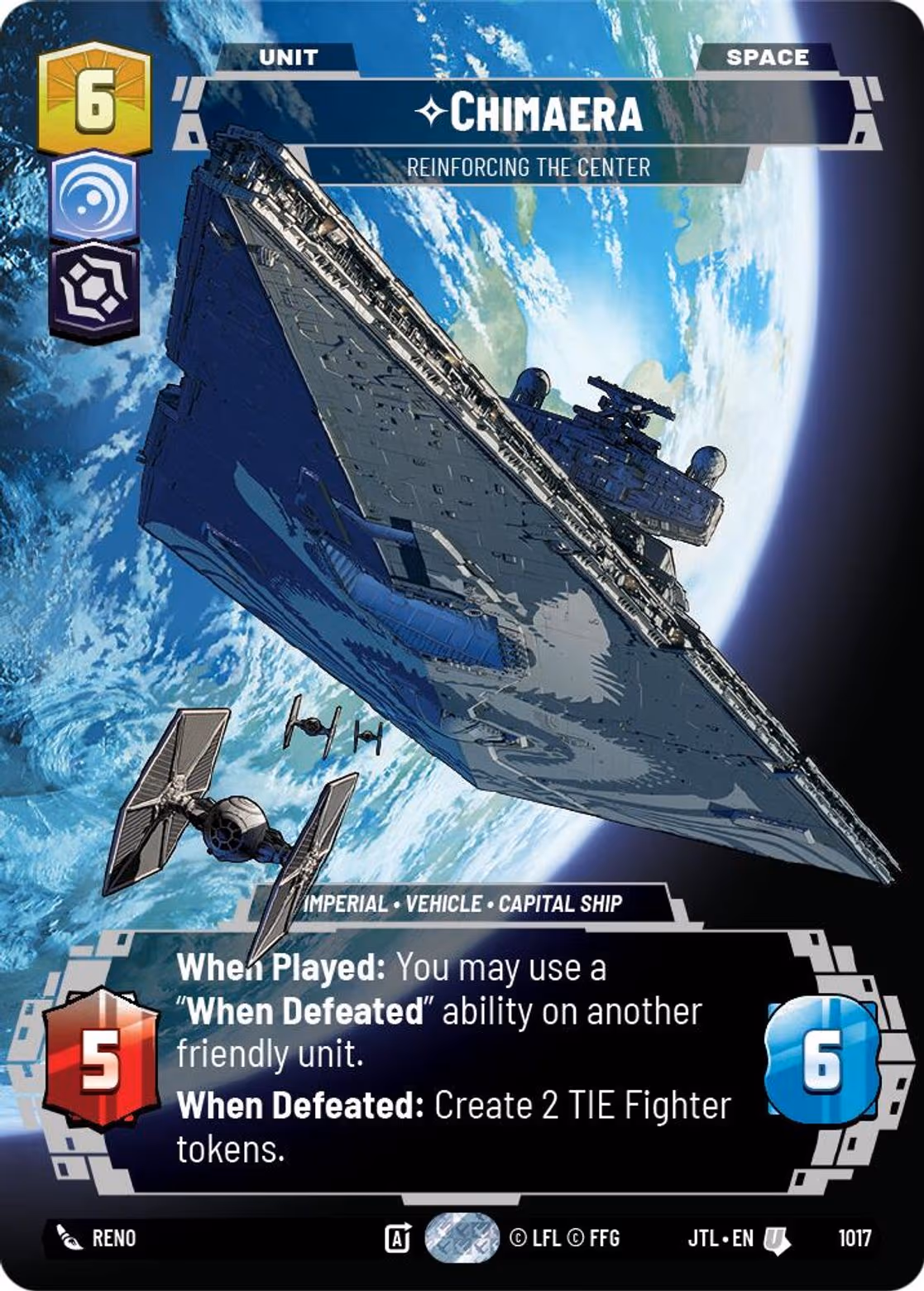 Chimaera - Reinforcing the Center JTL-1017 Prestige Star Wars Unlimited card
