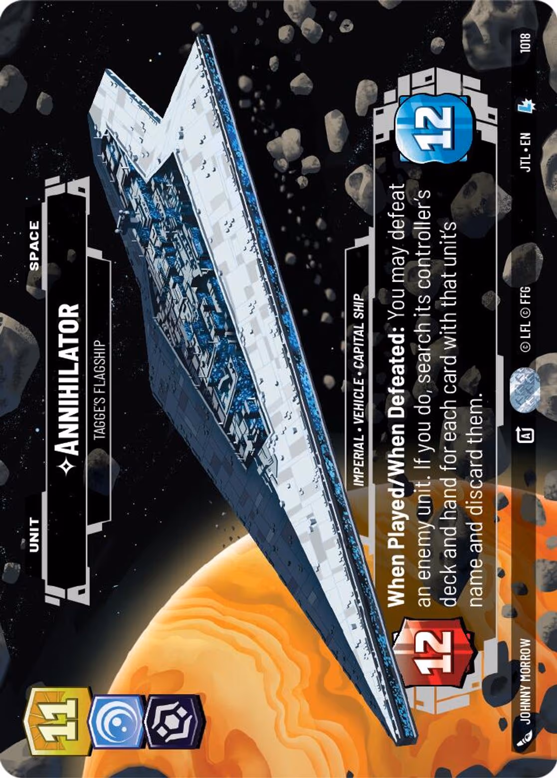 Annihilator - Tagge's Flagship JTL-1018 Prestige Star Wars Unlimited card