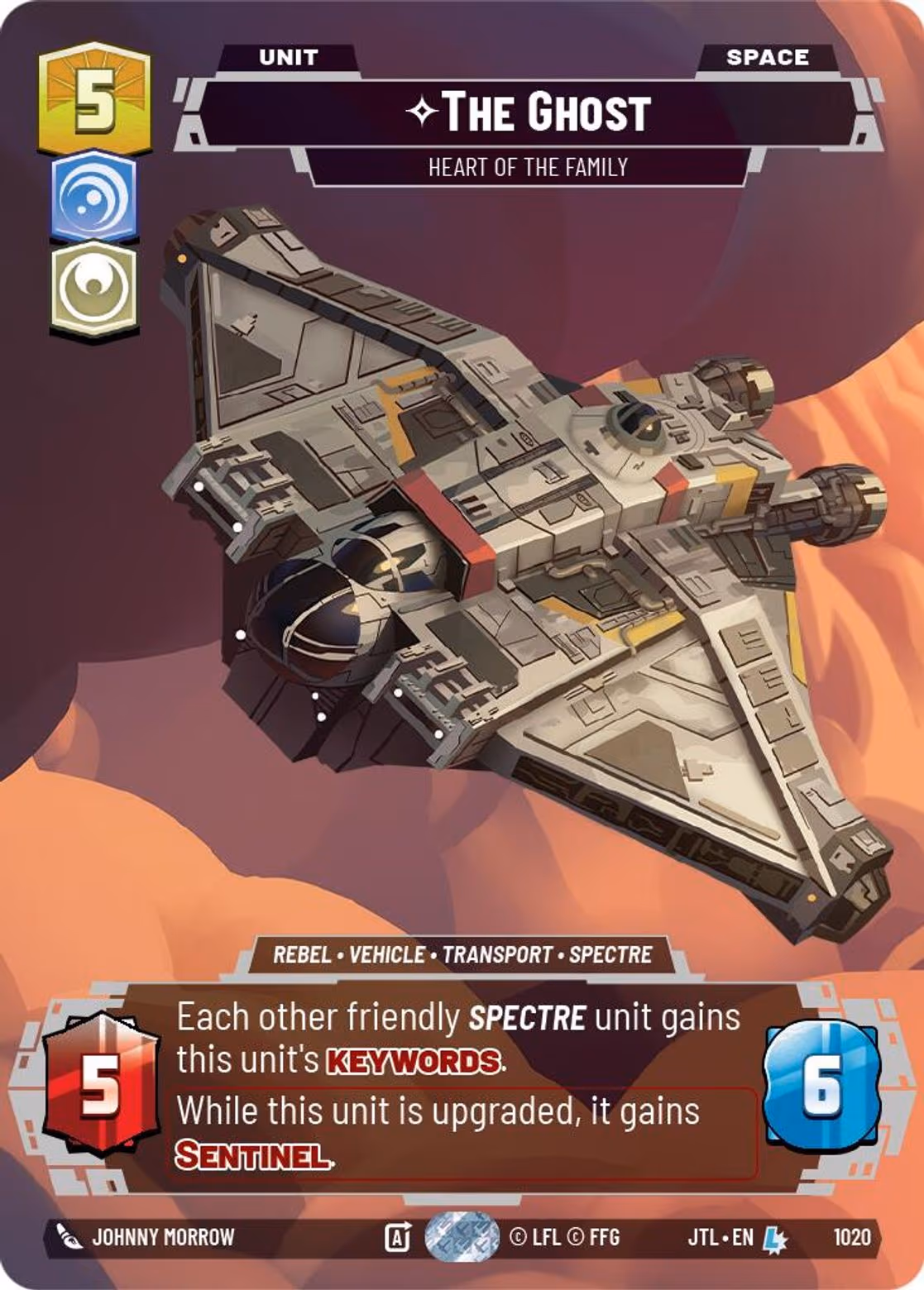 The Ghost - Heart of the Family JTL-1020 Prestige Star Wars Unlimited card