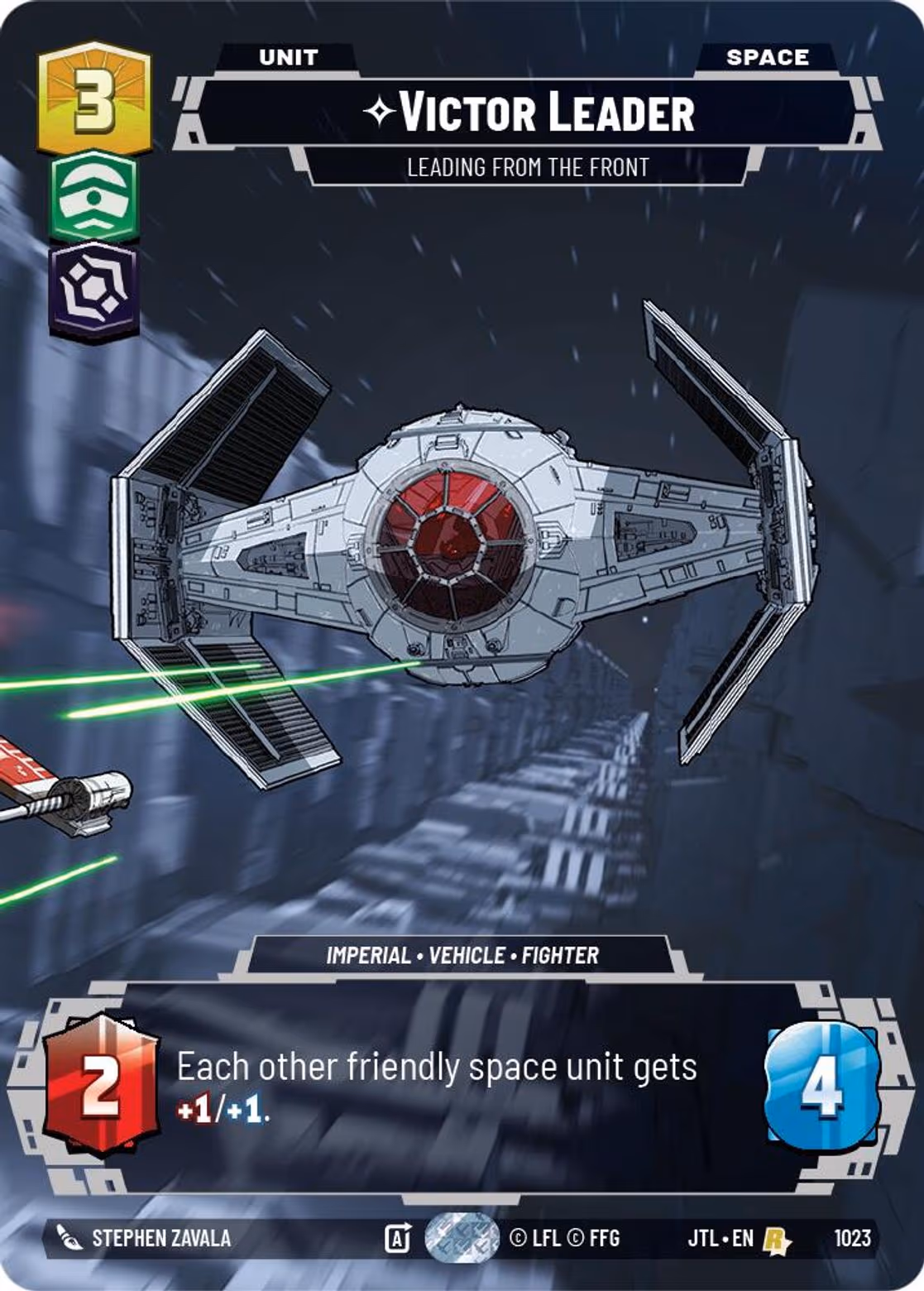 Victor Leader - Leading From the Front JTL-1023 Prestige Star Wars Unlimited card