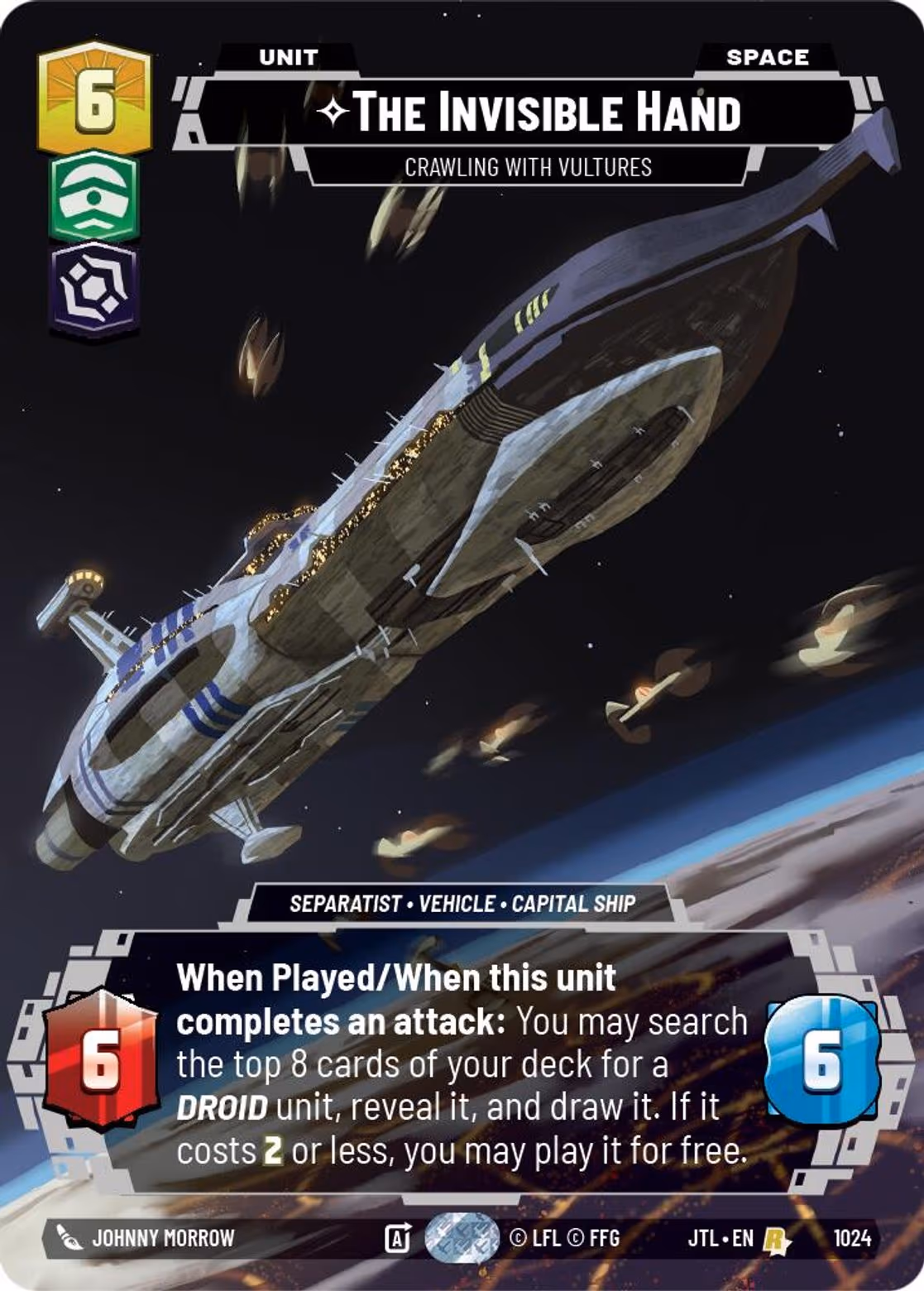 The Invisible Hand - Crawling With Vultures JTL-1024 Prestige Star Wars Unlimited card