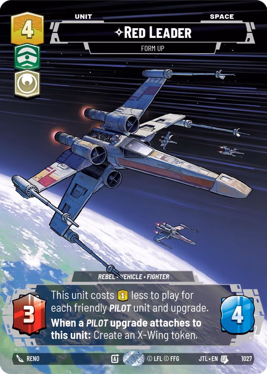 Red Leader - Form Up JTL-1027 Prestige Star Wars Unlimited card