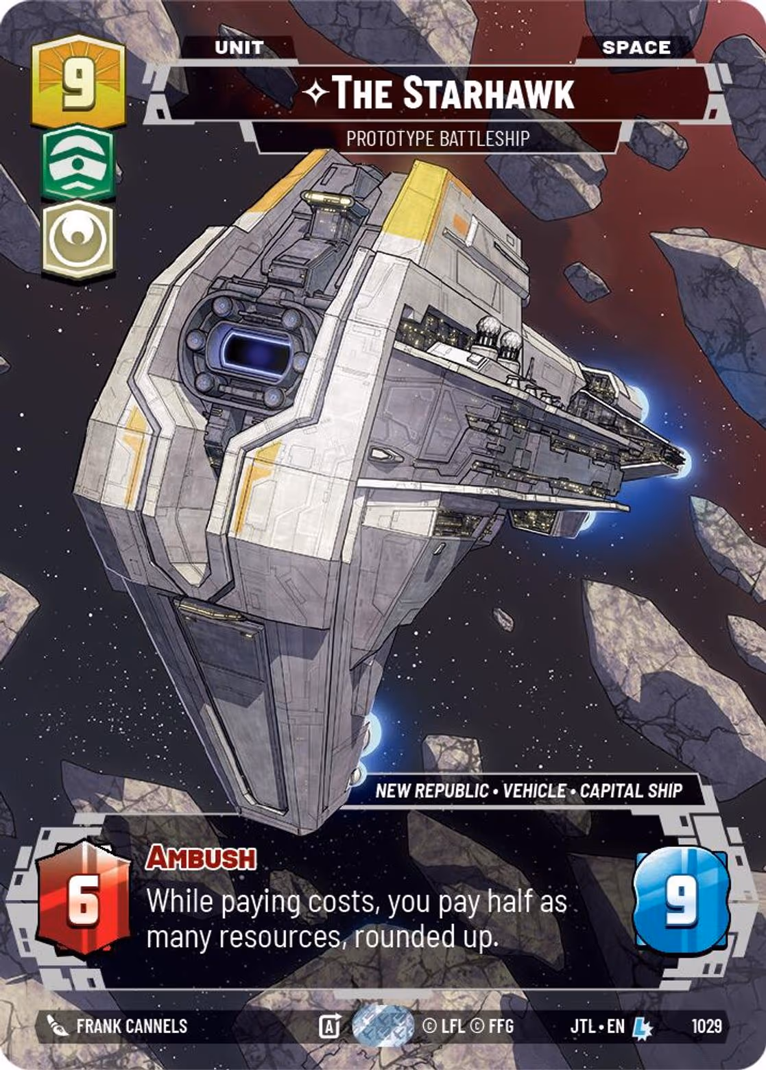 The Starhawk - Prototype Battleship JTL-1029 Prestige Star Wars Unlimited card