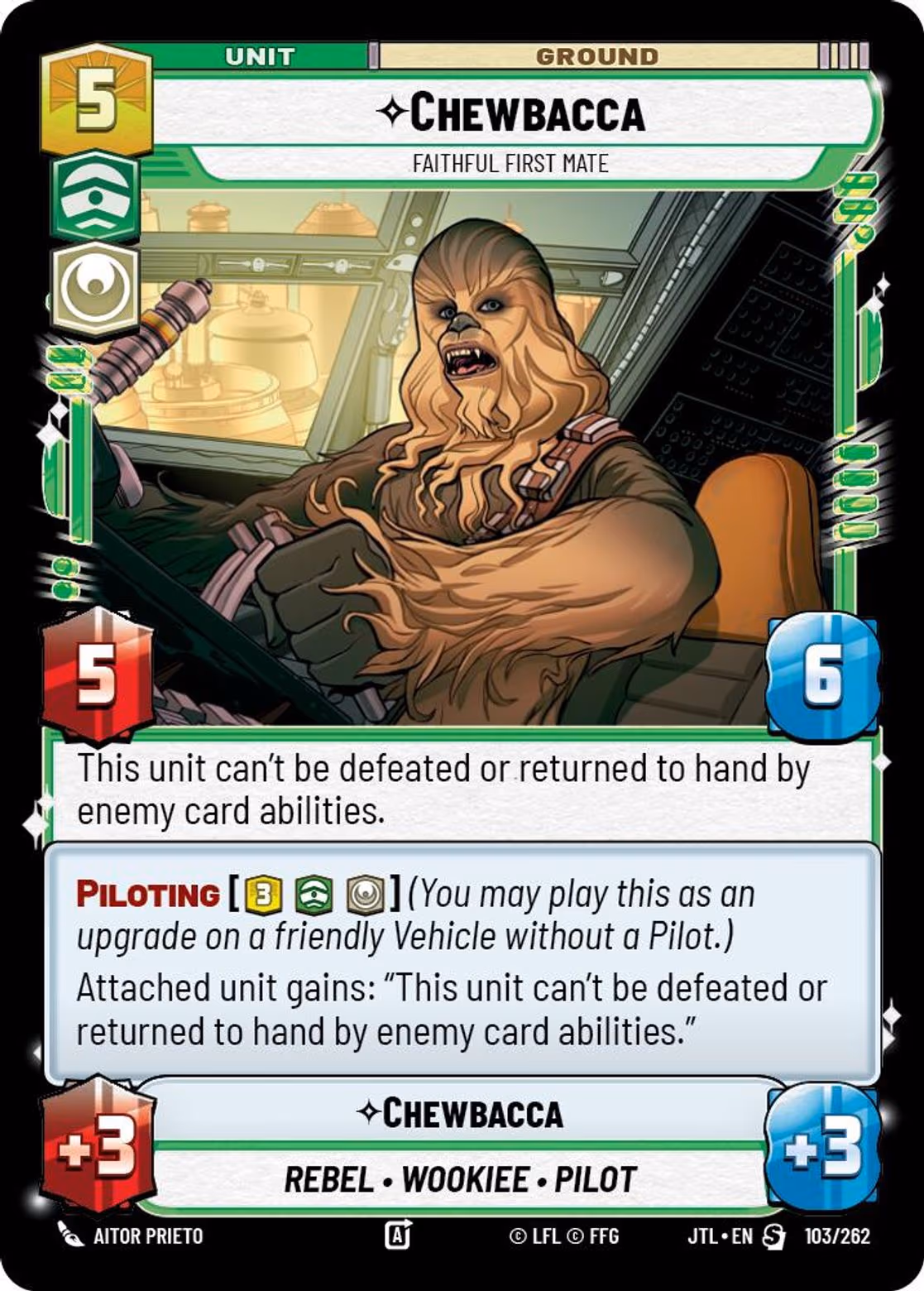 Chewbacca - Faithful First Mate JTL-103 Star Wars Unlimited card