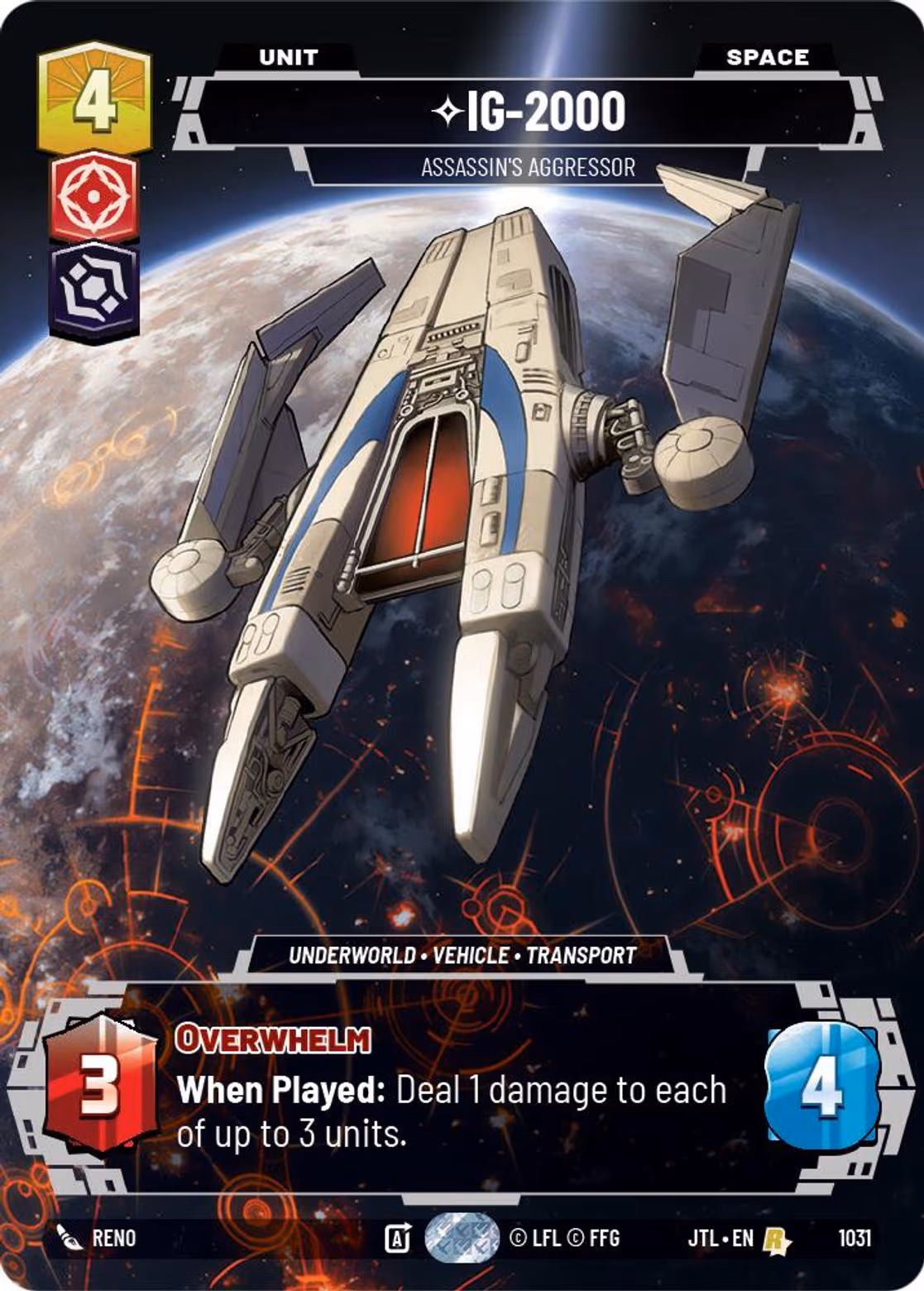 IG-2000 - Assassin's Aggressor JTL-1031 Prestige Star Wars Unlimited card
