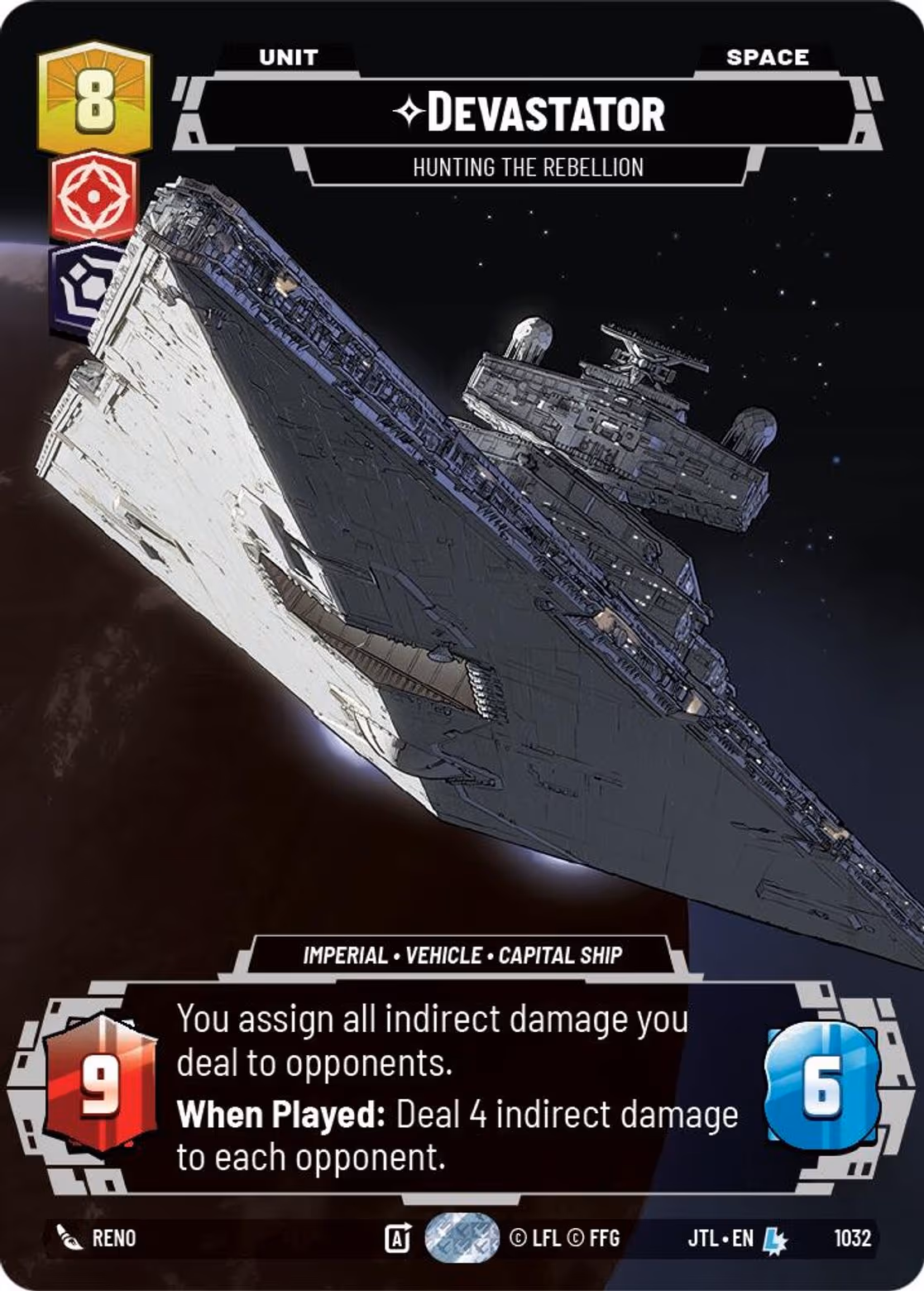 Devastator - Hunting the Rebellion JTL-1032 Prestige Star Wars Unlimited card