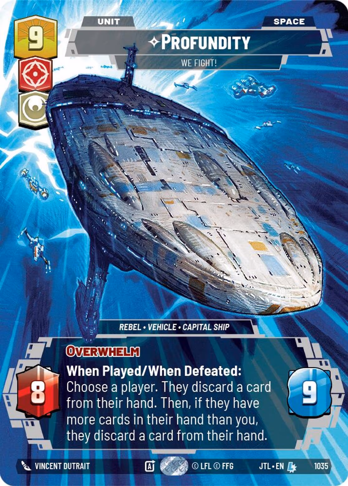 Profundity - We Fight! JTL-1035 Prestige Star Wars Unlimited card