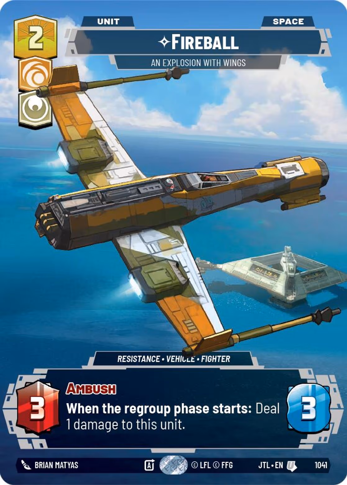 Fireball - An Explosion With Wings JTL-1041 Prestige Star Wars Unlimited card