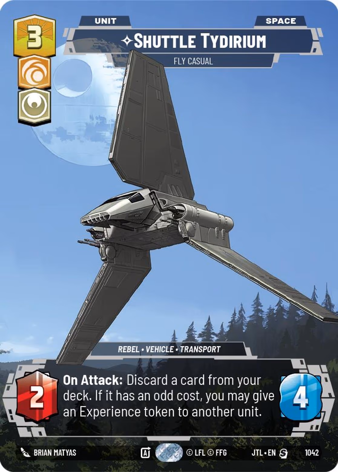 Shuttle Tydirium - Fly Casual JTL-1042 Prestige Star Wars Unlimited card