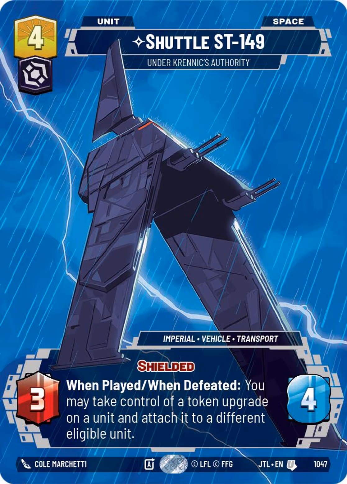 Shuttle ST-149 - Under Krennic's Authority JTL-1047 Prestige Star Wars Unlimited card