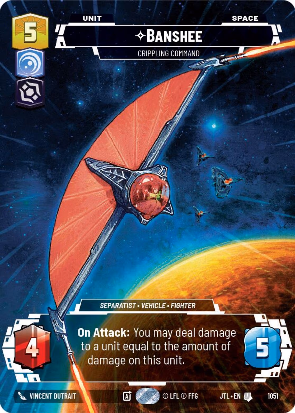 Banshee - Crippling Command JTL-1051 Prestige Foil Star Wars Unlimited card