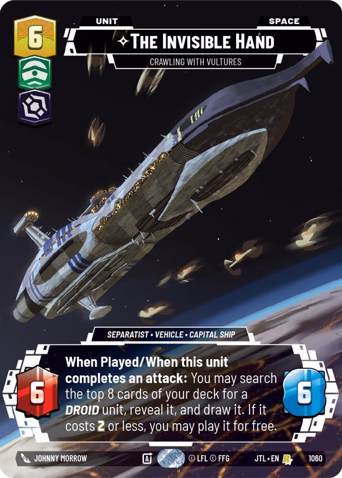 The Invisible Hand - Crawling With Vultures JTL-1060 Prestige Foil Star Wars Unlimited card