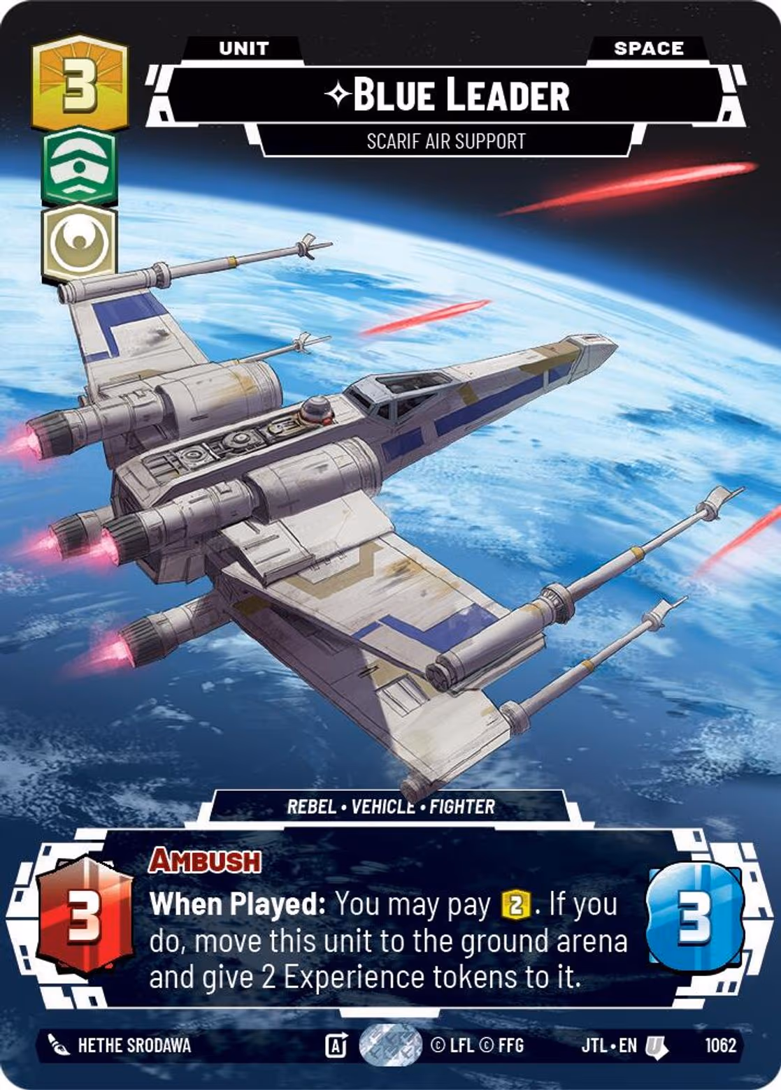 Blue Leader - Scarif Air Support JTL-1062 Prestige Foil Star Wars Unlimited card