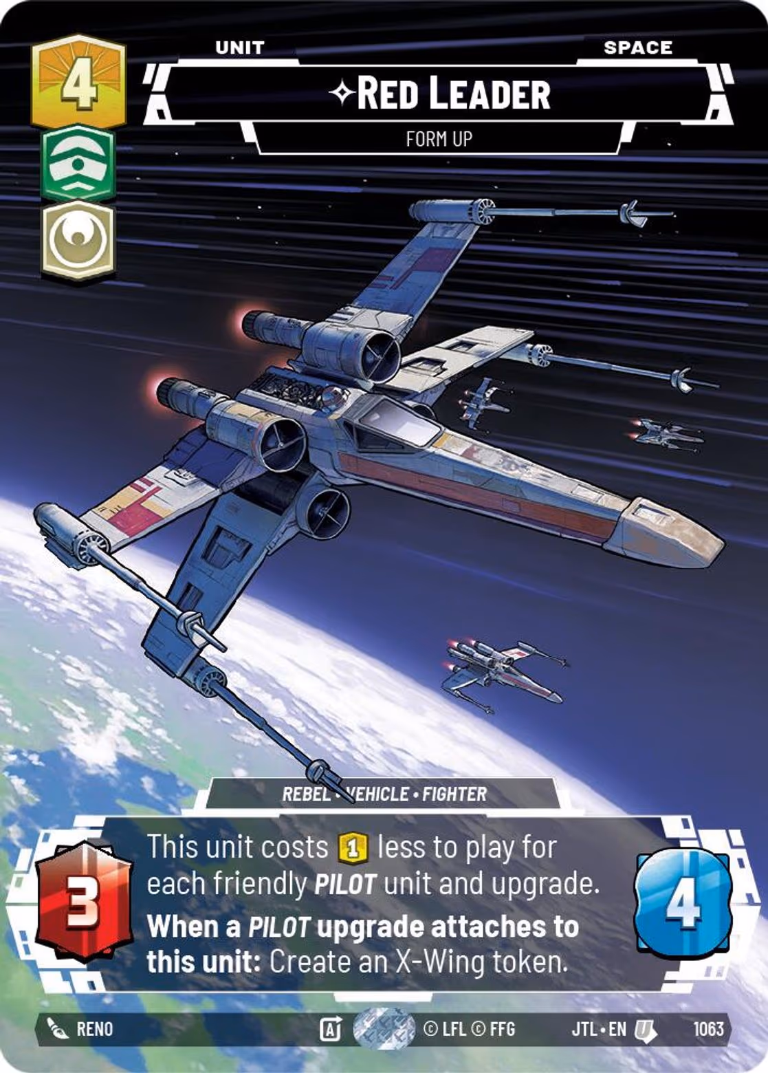 Red Leader - Form Up JTL-1063 Prestige Foil Star Wars Unlimited card