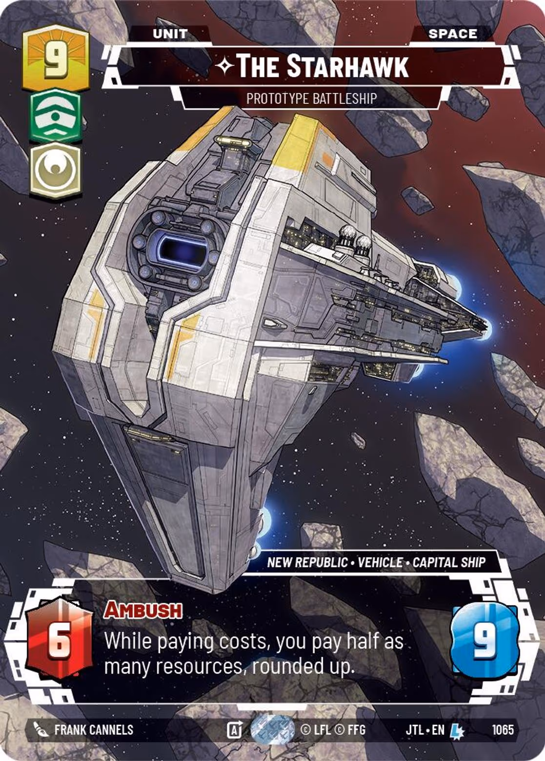 The Starhawk - Prototype Battleship JTL-1065 Prestige Foil Star Wars Unlimited card