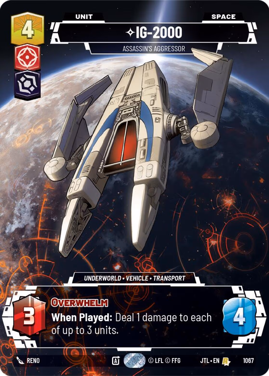 IG-2000 - Assassin's Aggressor JTL-1067 Prestige Foil Star Wars Unlimited card