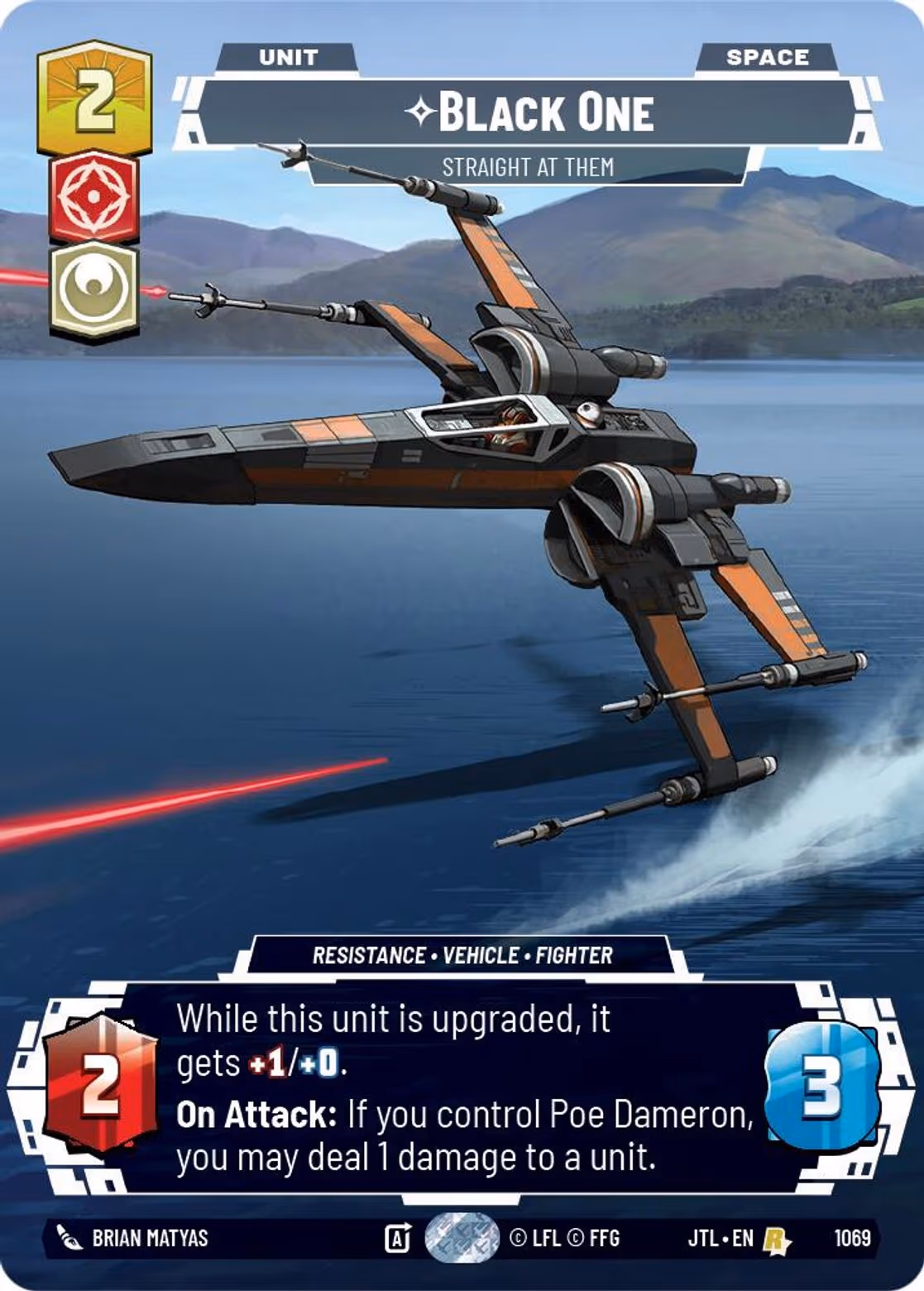 Black One - Straight At Them JTL-1069 Prestige Foil Star Wars Unlimited card
