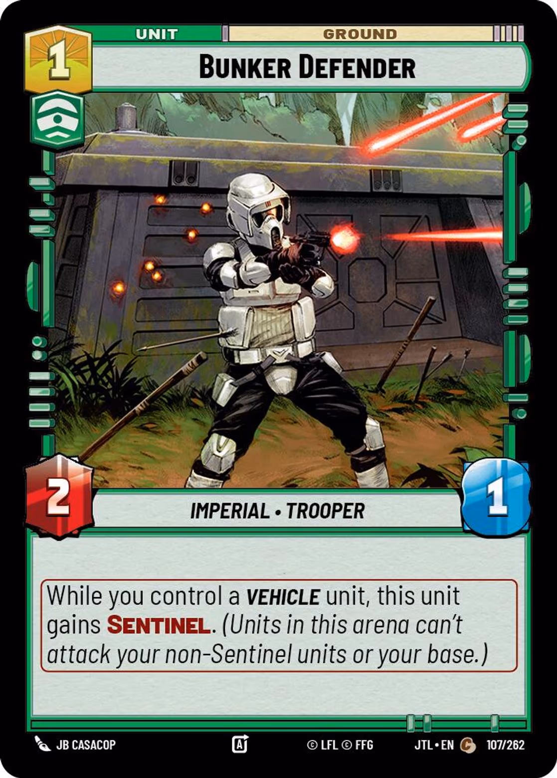Bunker Defender JTL-107 Star Wars Unlimited card