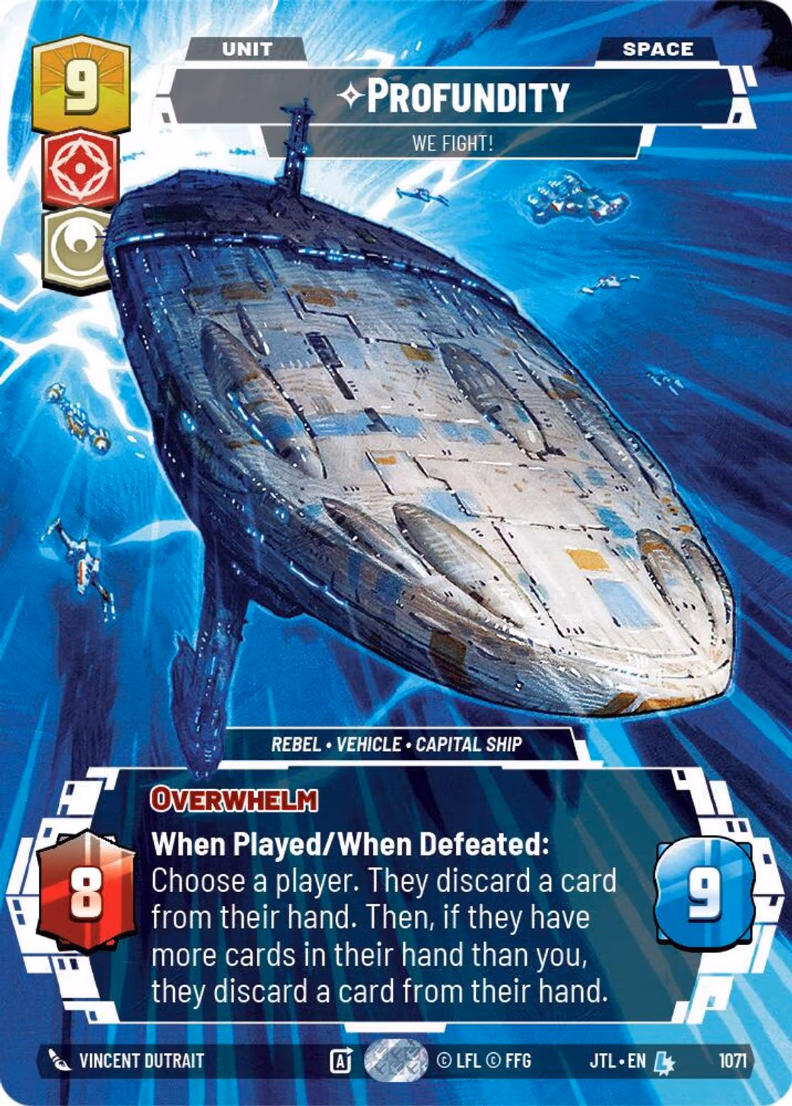Profundity - We Fight! JTL-1071 Prestige Foil Star Wars Unlimited card