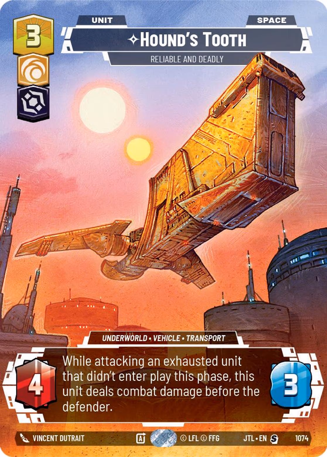 Hound's Tooth - Reliable and Deadly JTL-1074 Prestige Foil Star Wars Unlimited card