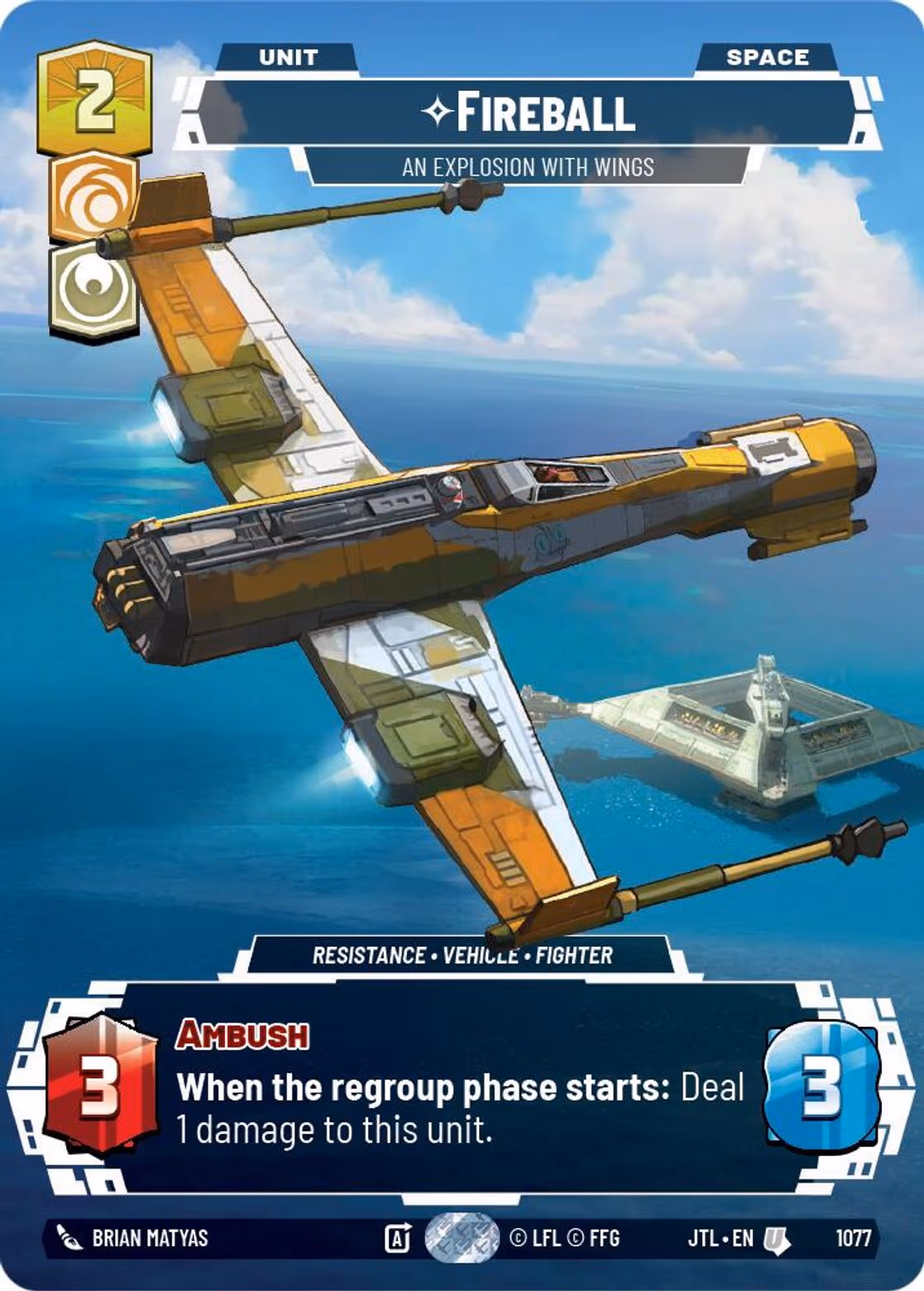 Fireball - An Explosion With Wings JTL-1077 Prestige Foil Star Wars Unlimited card