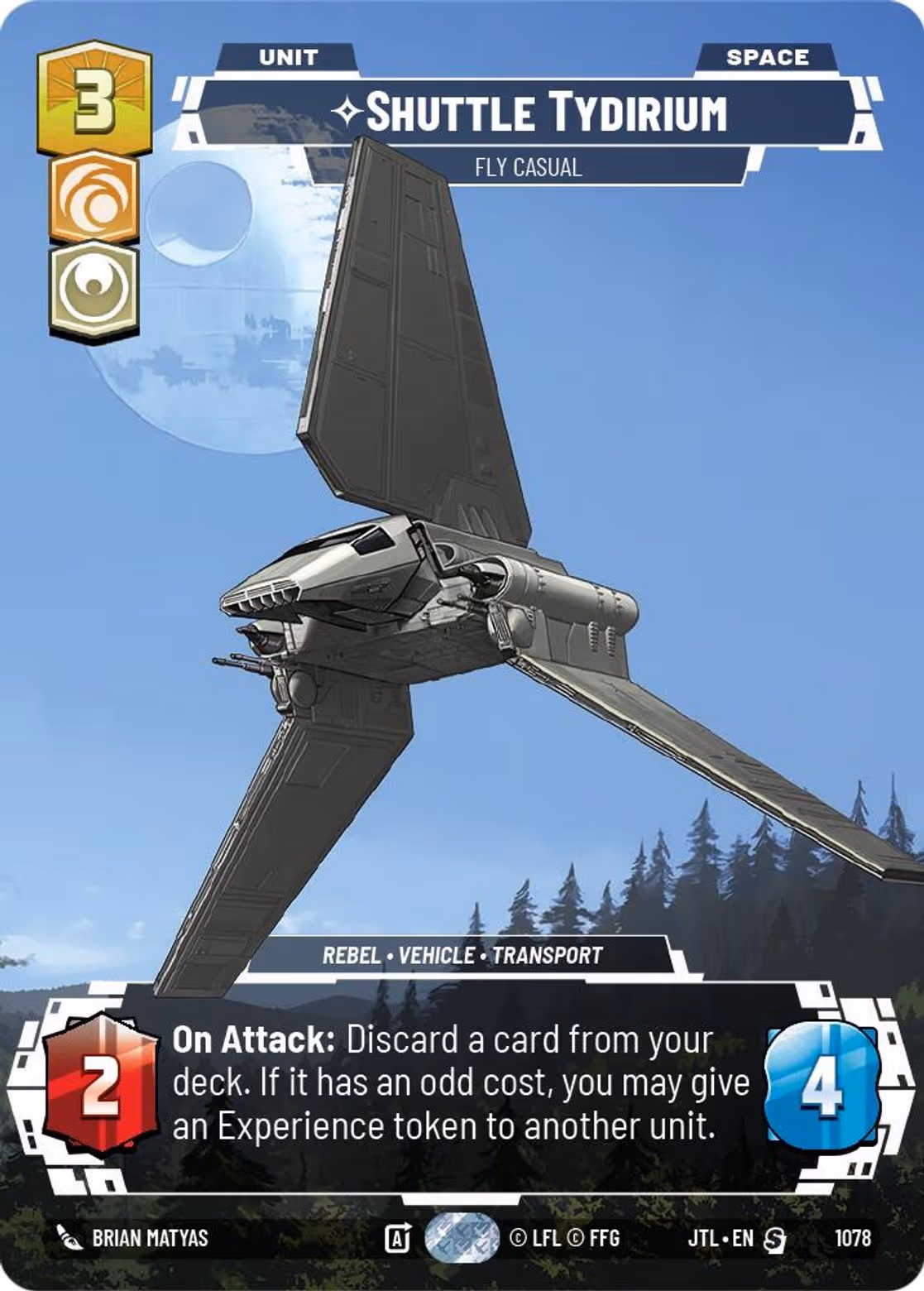 Shuttle Tydirium - Fly Casual JTL-1078 Prestige Foil Star Wars Unlimited card