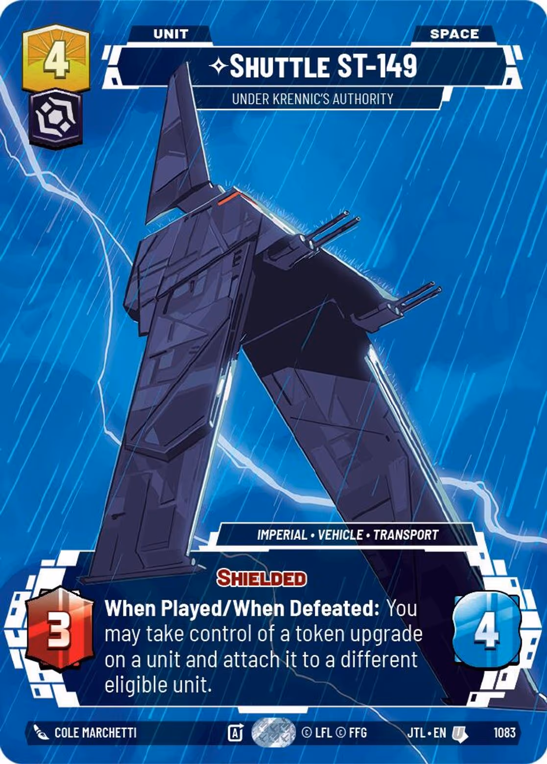 Shuttle ST-149 - Under Krennic's Authority JTL-1083 Prestige Foil Star Wars Unlimited card