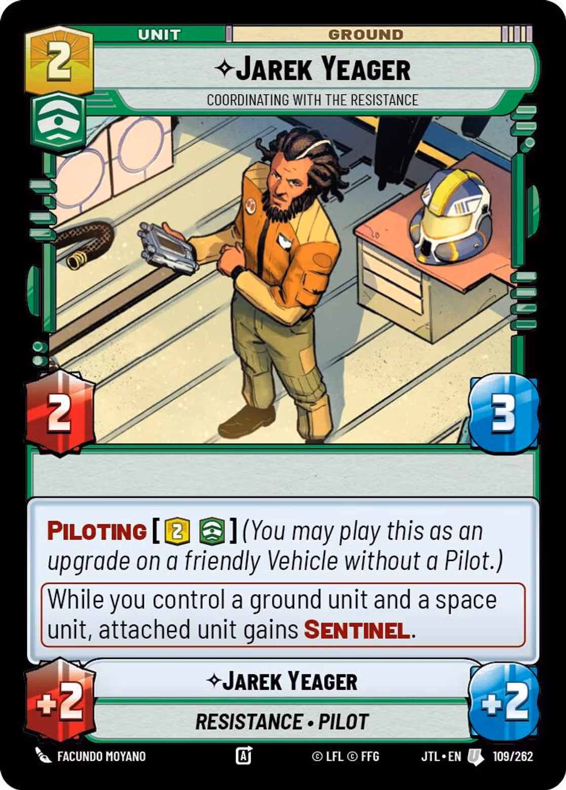 Jarek Yeager - Coordinating With The Resistance JTL-109 Star Wars Unlimited card