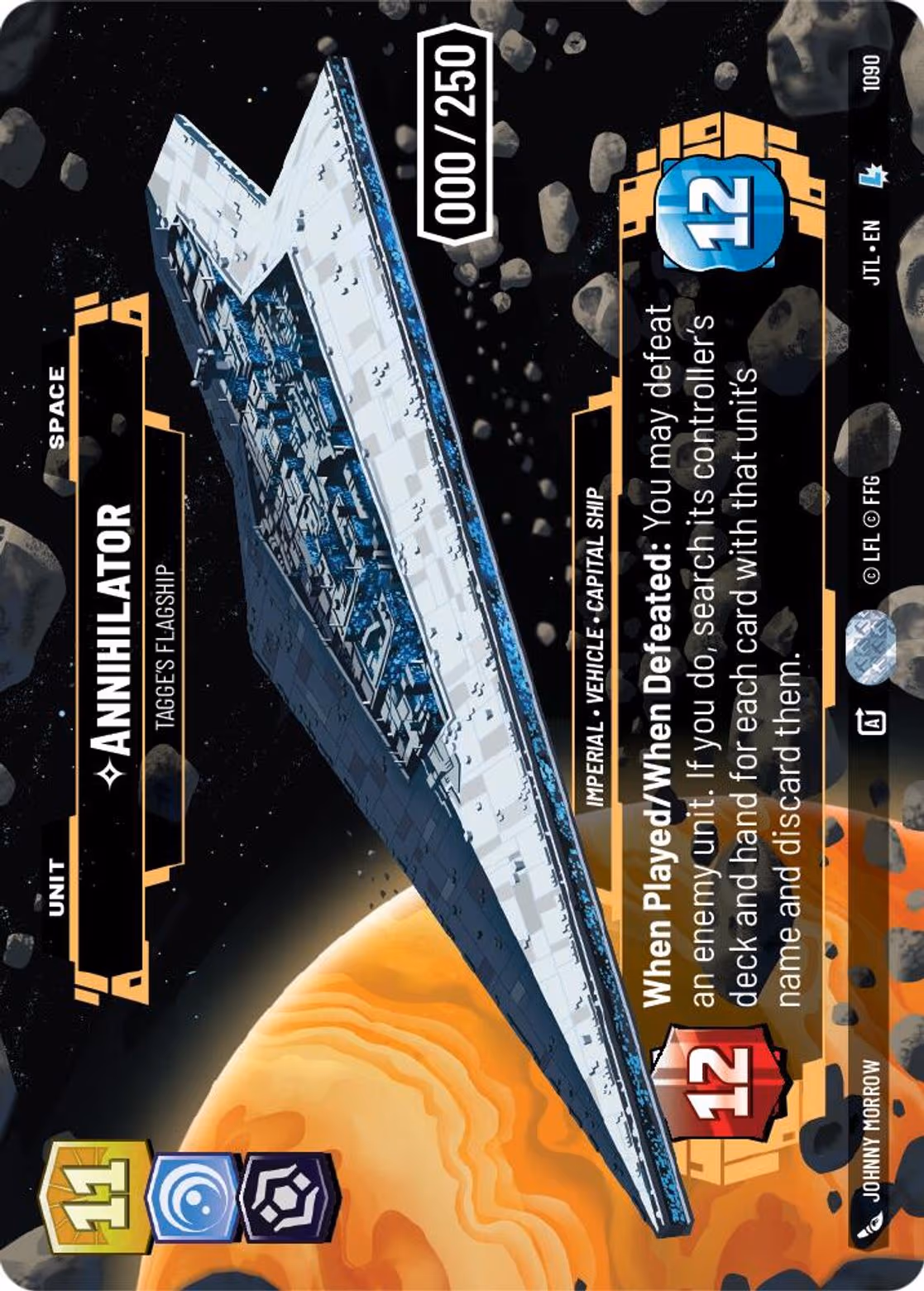 Annihilator - Tagge's Flagship JTL-1090 Prestige Serialized Star Wars Unlimited card
