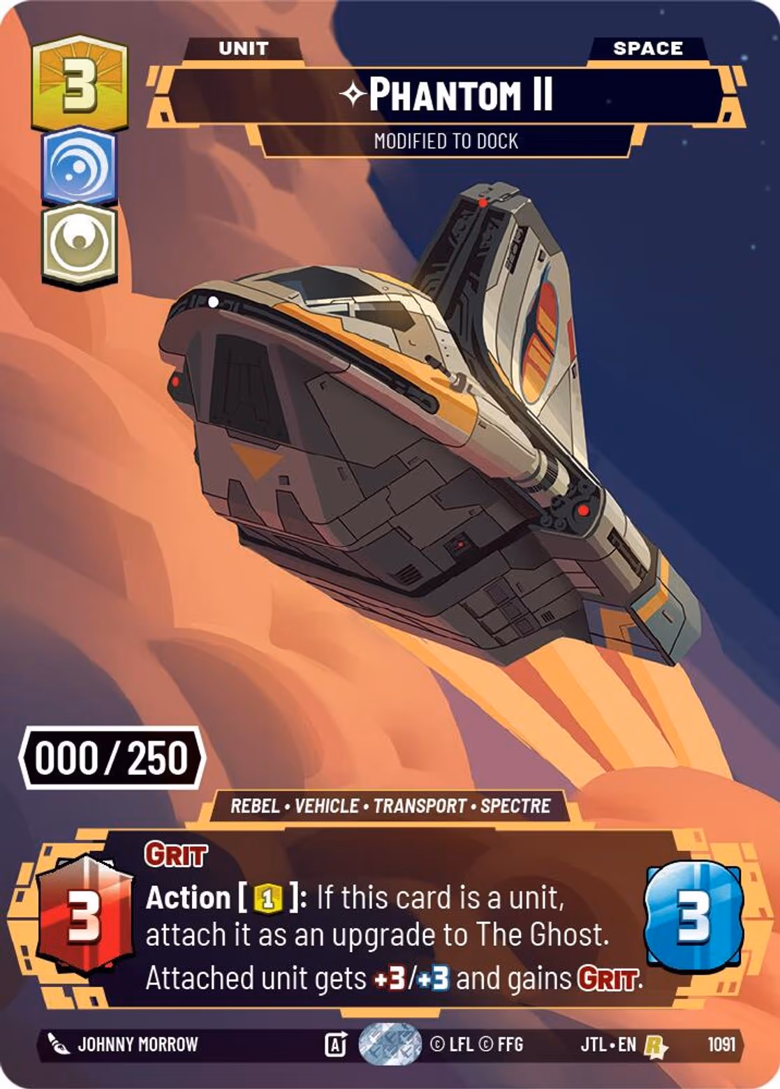 Phantom II - Modified to Dock JTL-1091 Prestige Serialized Star Wars Unlimited card